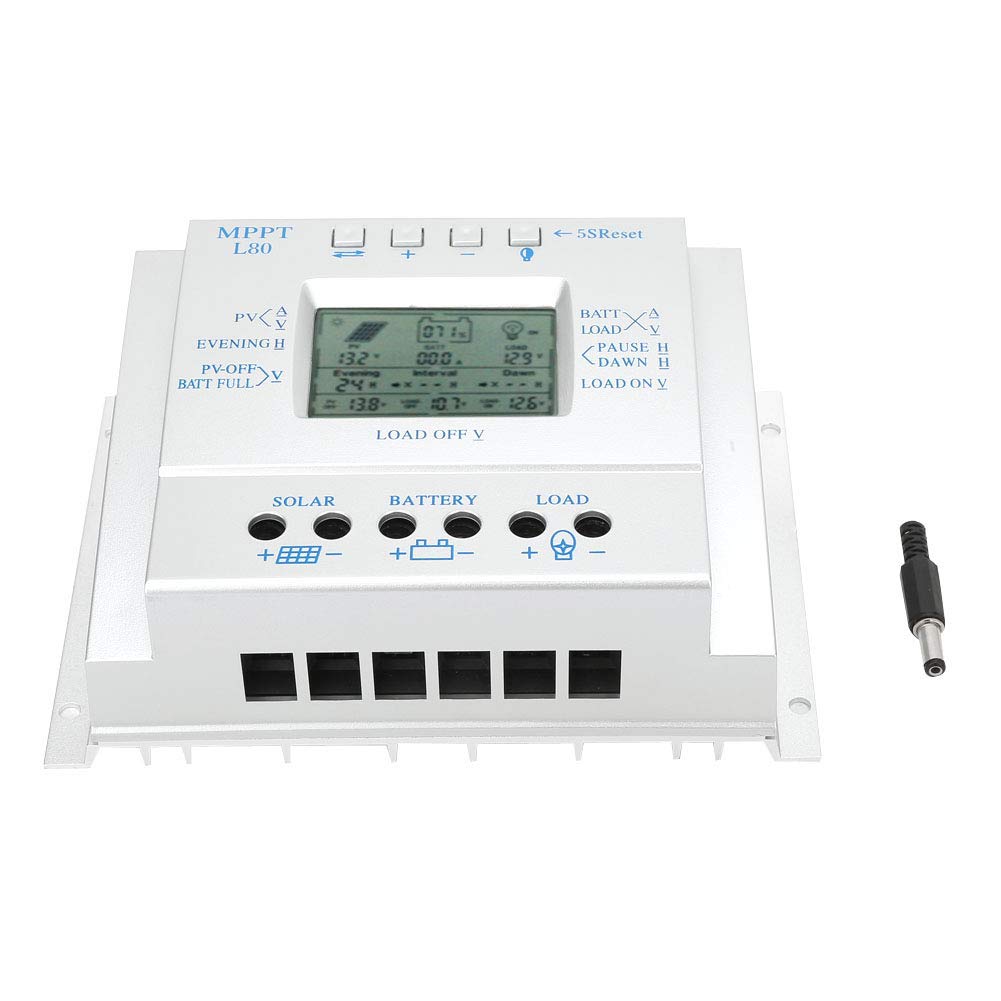 Best Solar Charge Controller - Intelligent PWM Solar Panel Regulator with LCD Display for 12V/24V Batteries | Efficient Photovoltaic Charge Control for RV, Boat, Home & Off-Grid Solar Systems