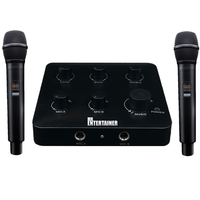 Professional Duet Karaoke Mixer with Bluetooth & USB - Wireless Microphone System for Home Parties & Singing Practice - Perfect for Karaoke Nights, Family Gatherings & Music Entertainment