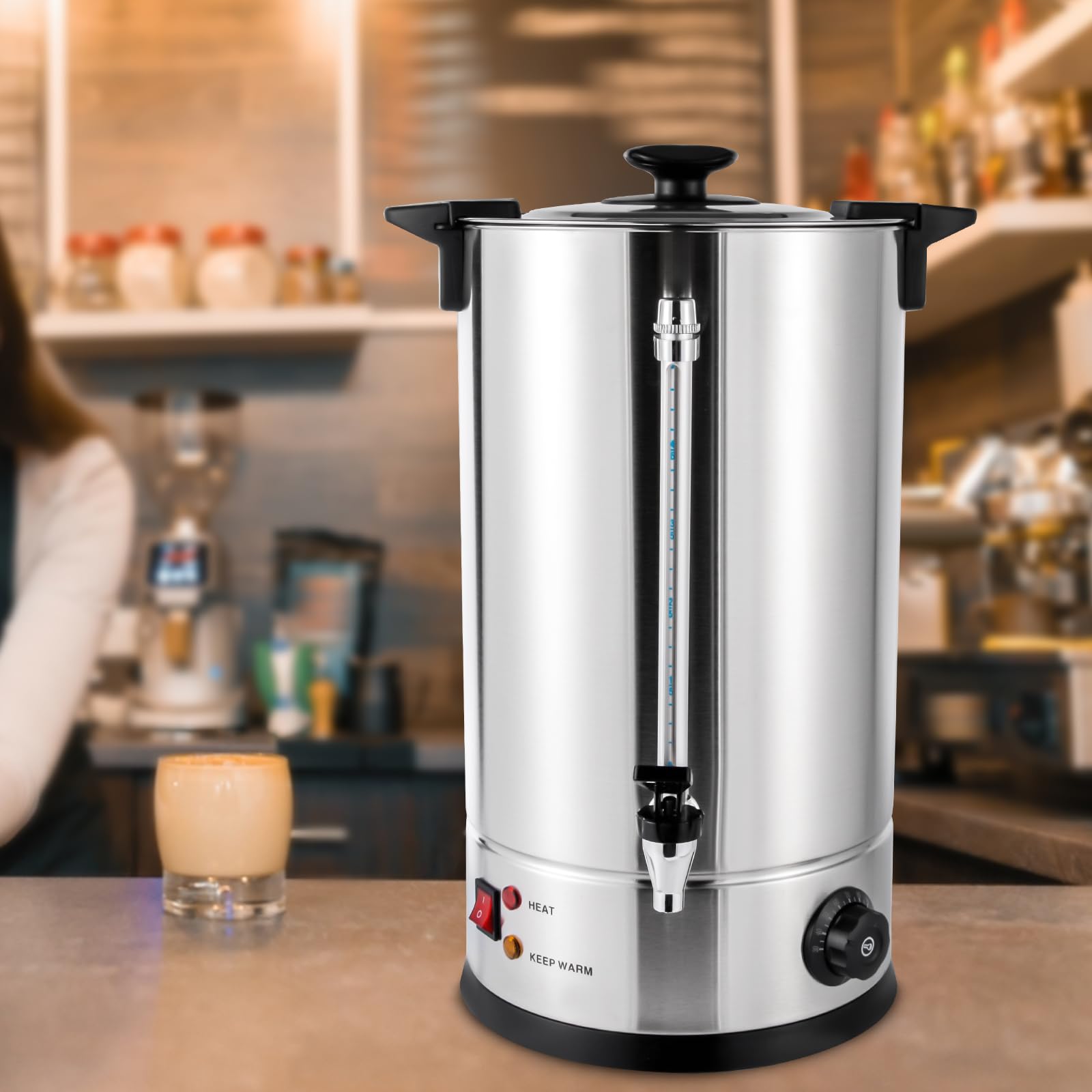 15L Commercial Coffee Urn - Stainless Steel Large Hot Beverage Dispenser with Percolator - Perfect for Home, Office, Wedding & Party Events - Heavy Duty Coffee Maker for Catering & Large Gatherings
