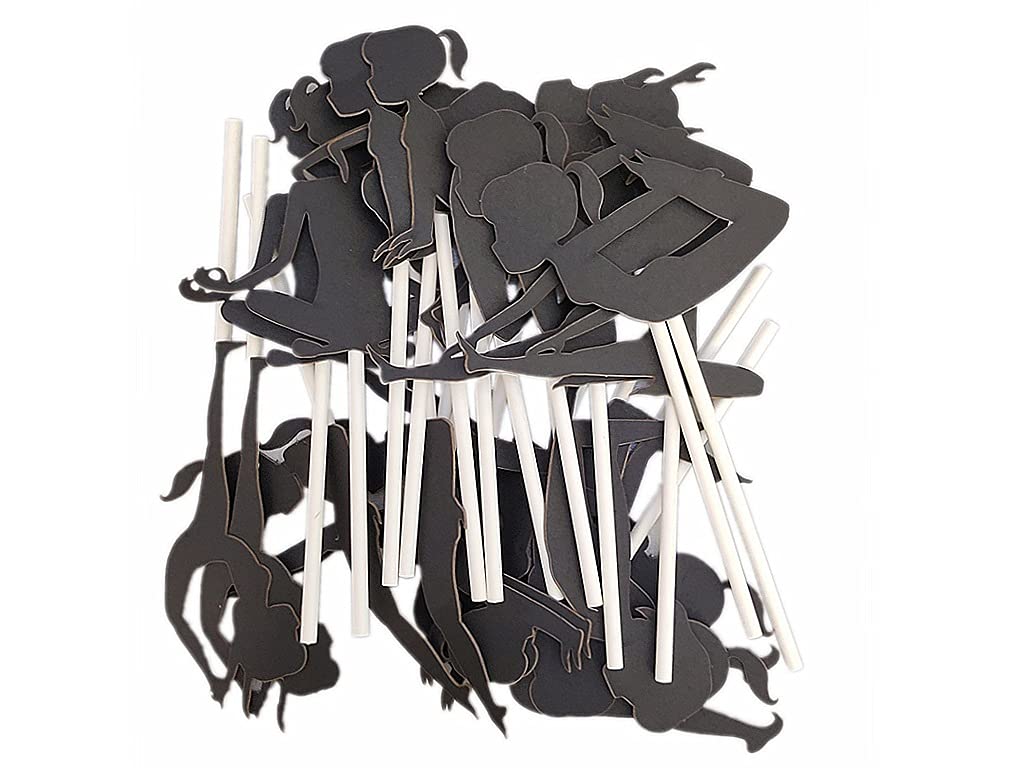 24 Pcs Yoga-Themed Cupcake Toppers - Silhouette Decorations for Yoga Birthday Parties, Mother & Child Yoga Events, Kids Yoga Classes - Perfect for Yoga Day Celebrations & Party Planning (Ideal for Cake Decorating, Yoga Training Events & Wellness-Themed Gatherings)
