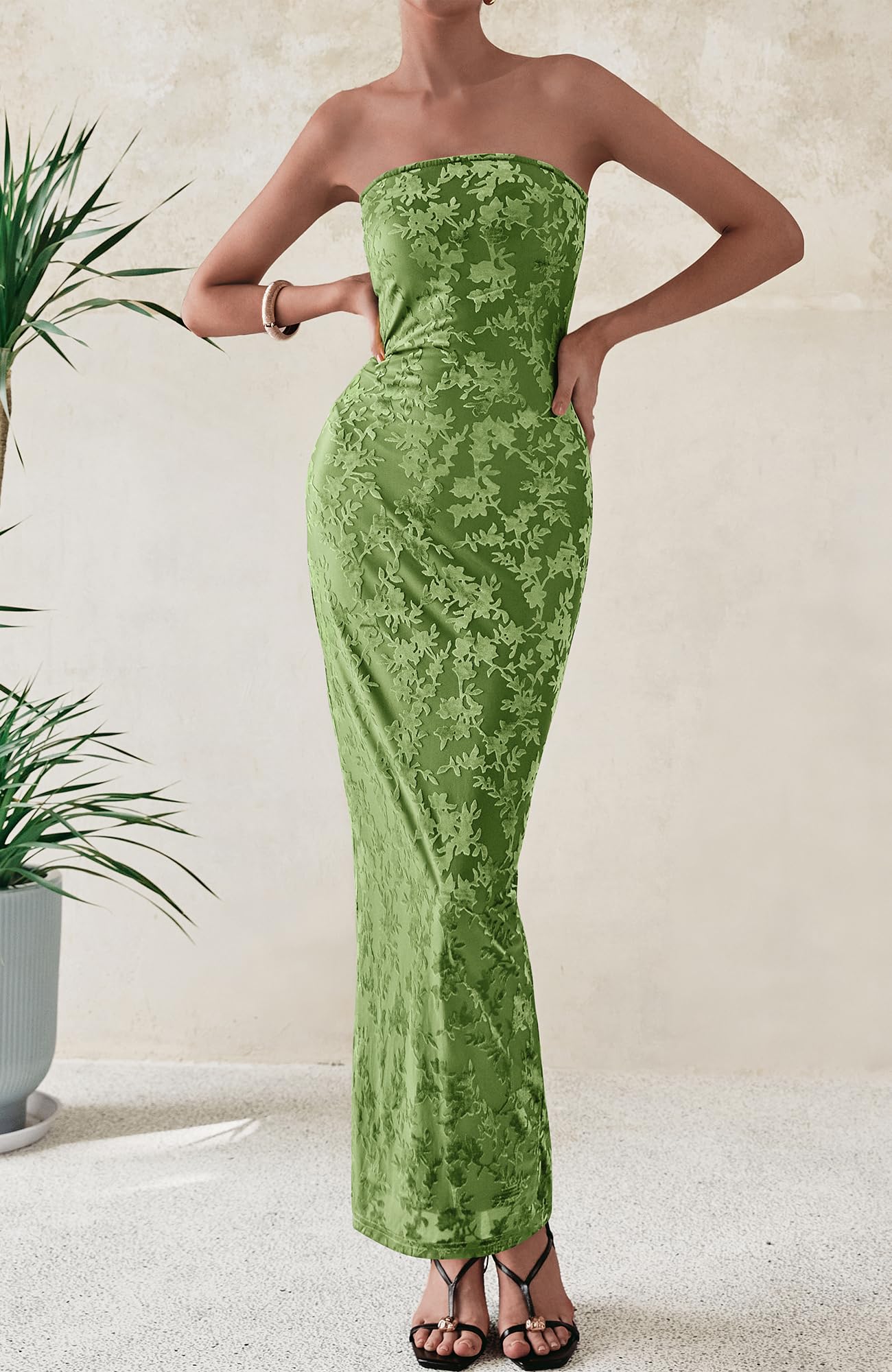BTFBM Women's Elegant Floral Bodycon Maxi Dress 2025 - Wedding Guest, Cocktail Party & Spring Occasion Dresses with Side Split for Formal Events & Evening Wear