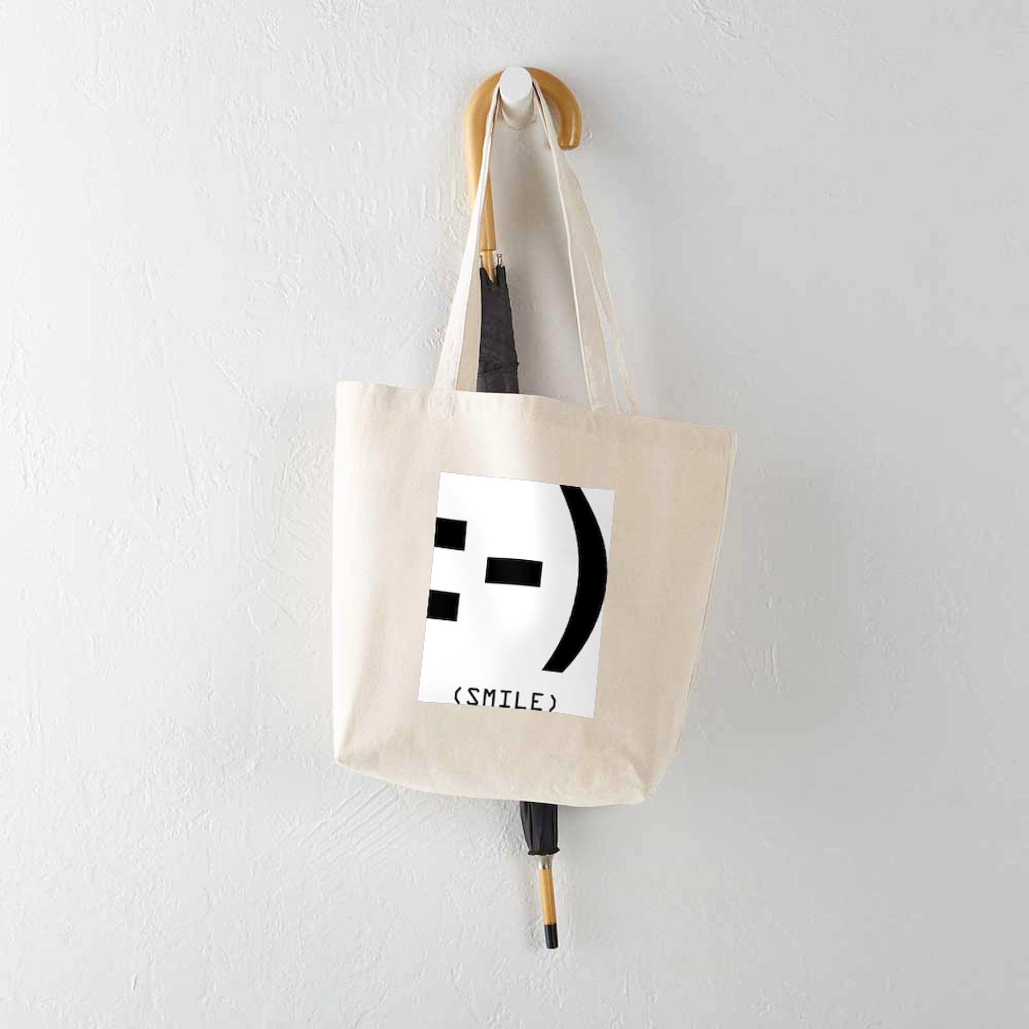 Eco-Friendly Smile Tote Bag - Reusable Natural Beige Canvas Shopping Bag for Groceries, Beach & Daily Use | CafePress
