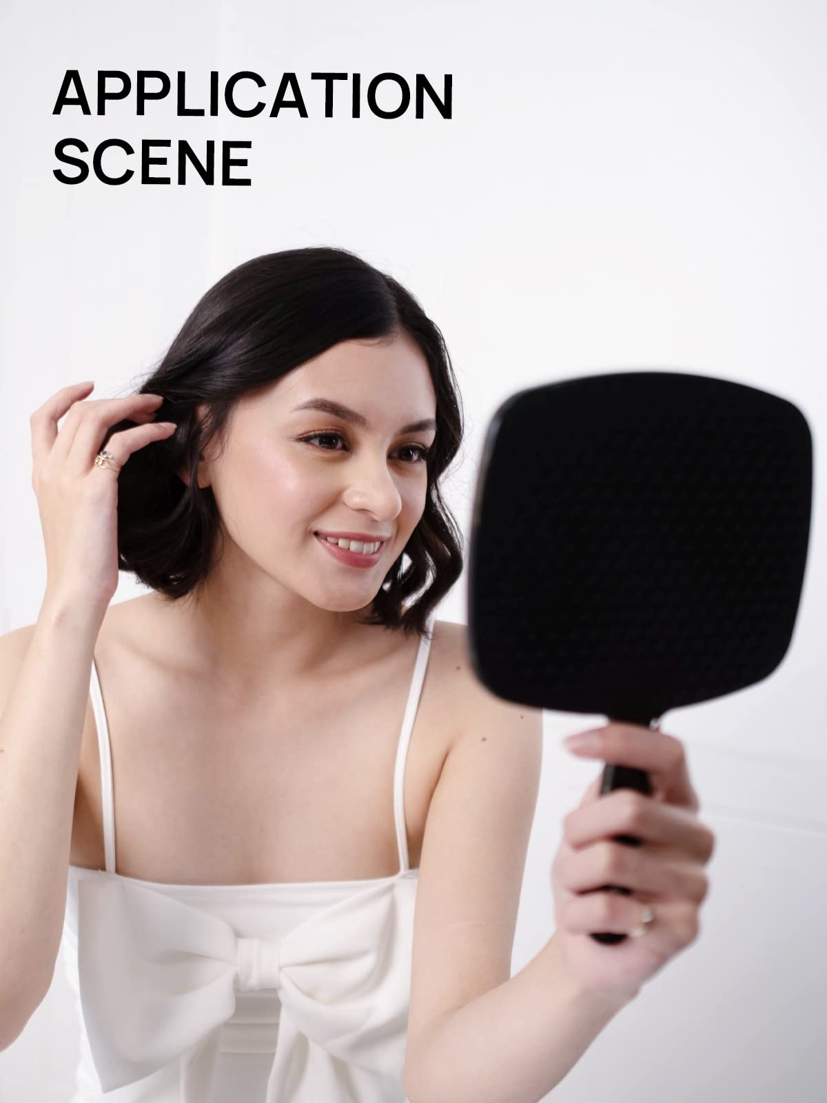OMIRO Black Hand Mirror with Handle - 6.6