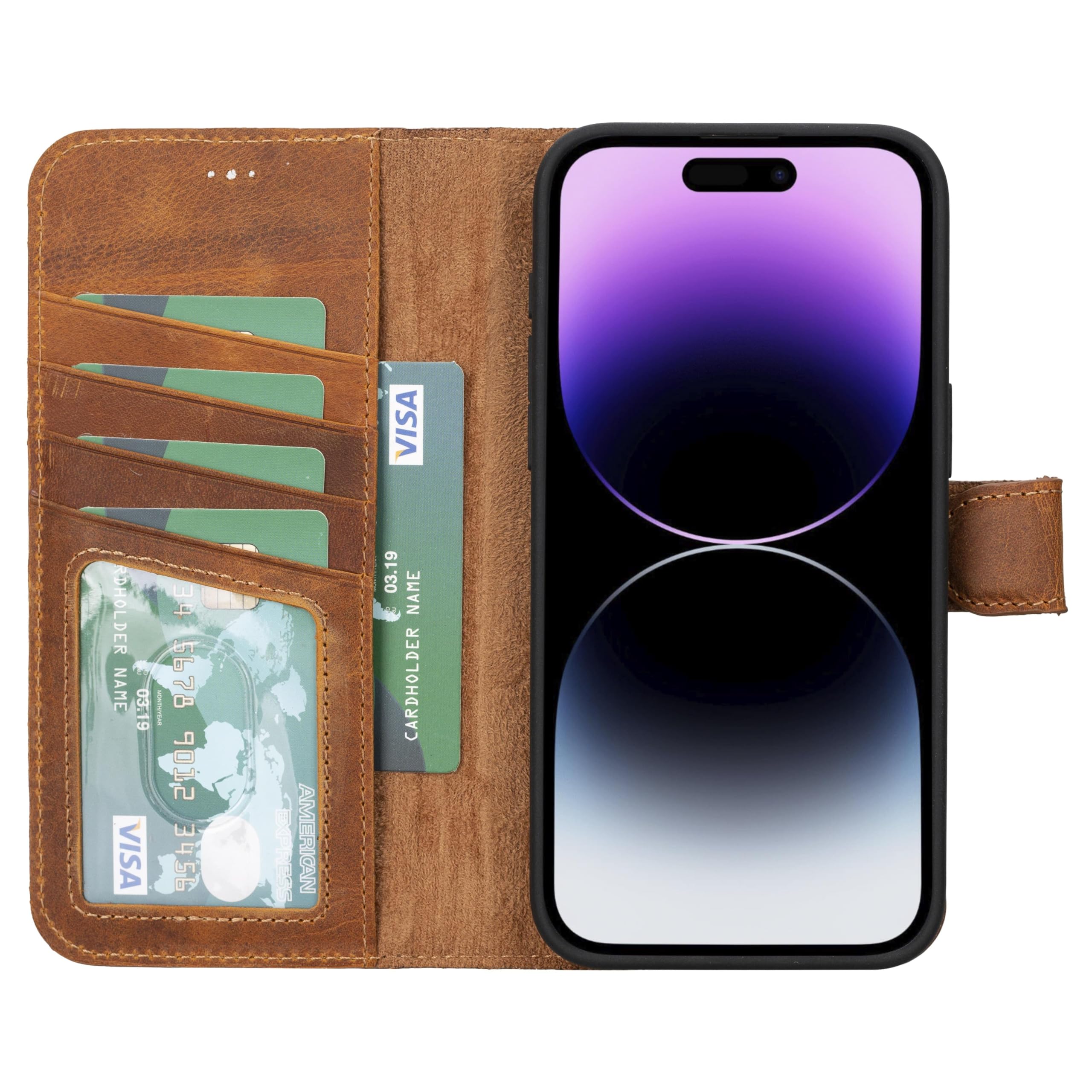 Premium Genuine Leather Magnetic Detachable Flip Case for iPhone 16 Pro Max (6.9