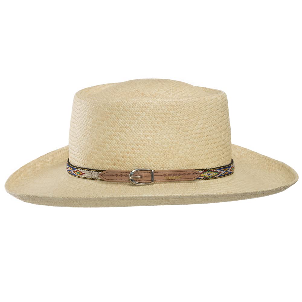 Brentwood Western Straw Cowboy Hat with Leather Hatband for Men & Women - Summer Outdoor Rodeo, Beach, and Garden Wear
