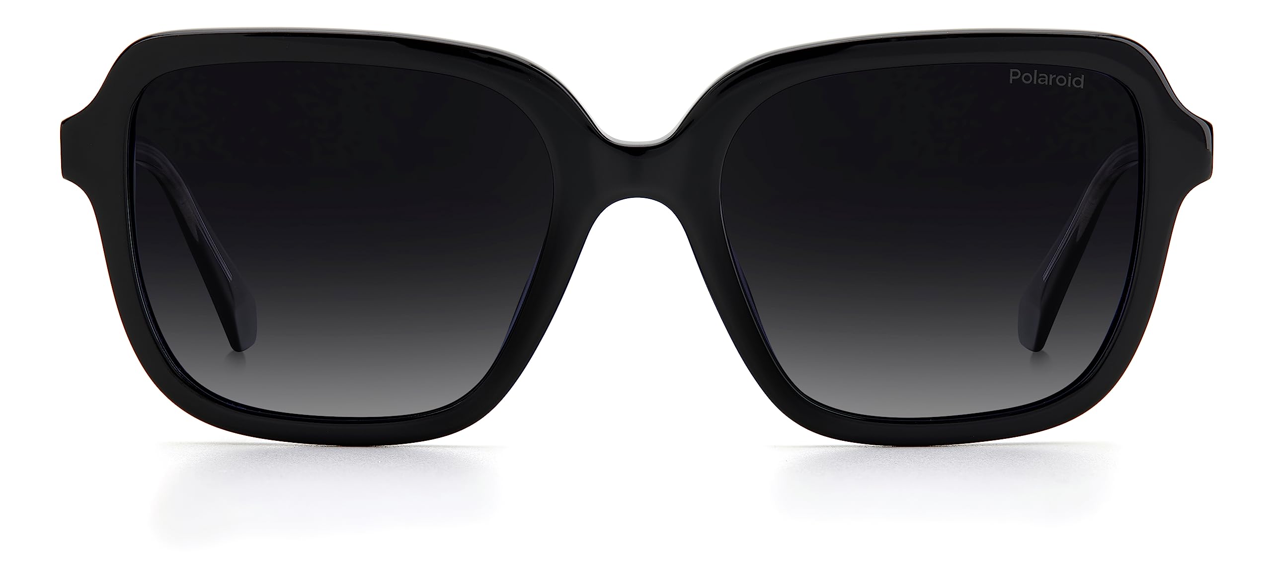Polaroid PLD 4095/S/X Square Sunglasses for Women - Black/Polarized Gray Lens, 53mm Frame, 19mm Bridge - UV Protection Fashion Shades for Driving, Beach & Outdoor Activities
