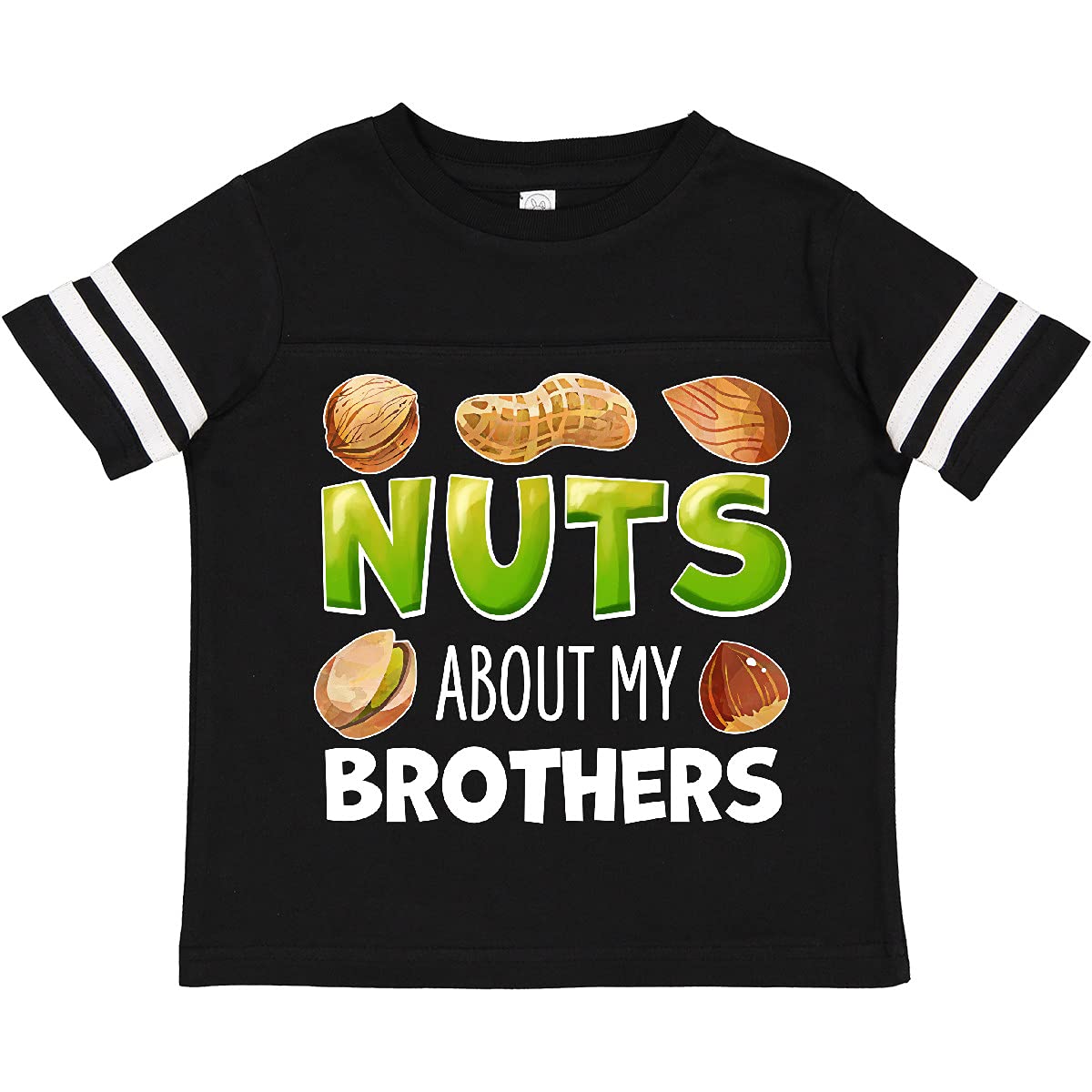 Inktastic Nuts About My Brothers Peanut Almond Pistachio Toddler T-Shirt | Funny Sibling Matching Outfit for Toddlers & Kids | Perfect for Family Photos, Sibling Bonding & Casual Wear