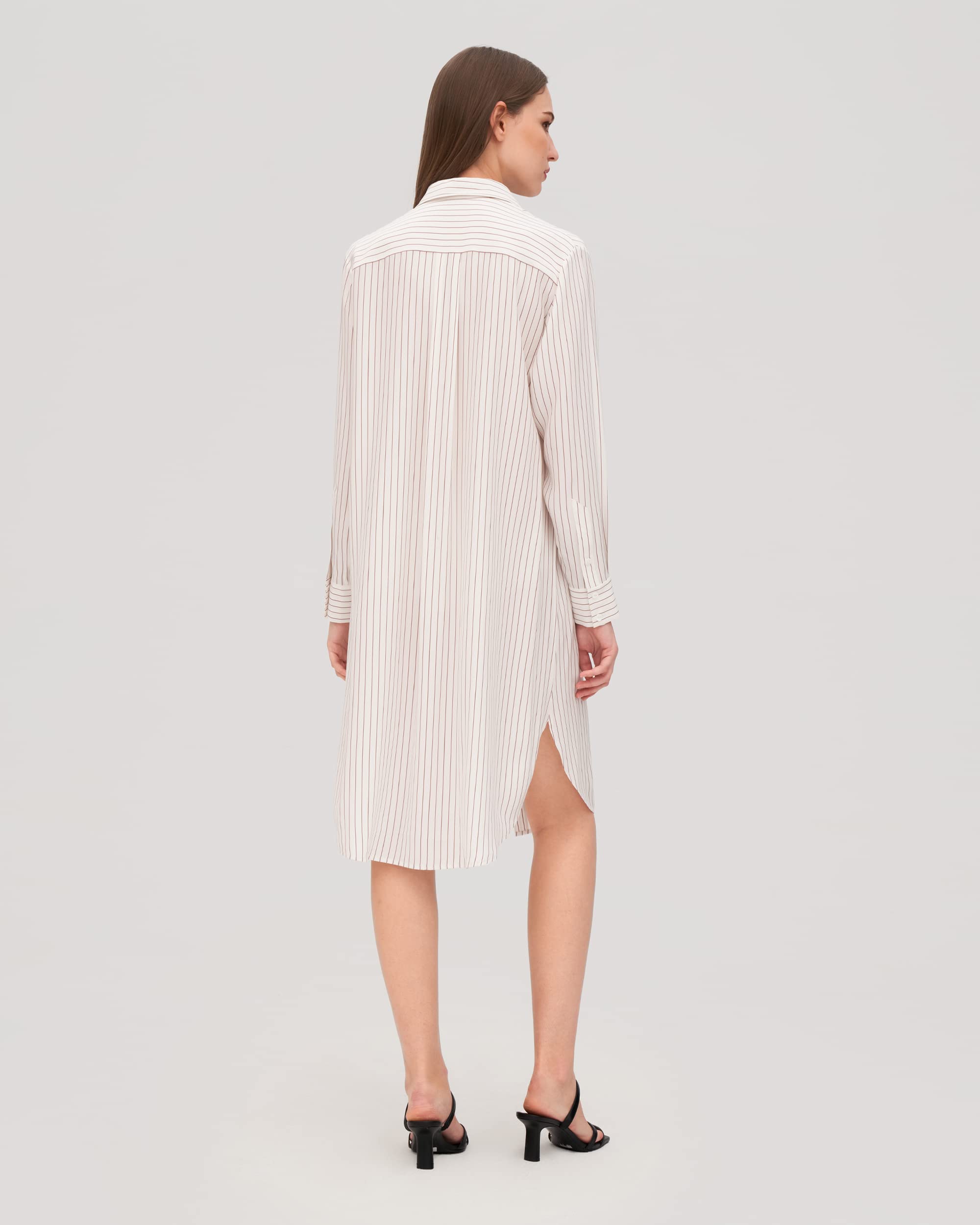 Luxury 100% Silk Shirt Dress for Women - Classic Freesia Style by LilySilk | Elegant Office Wear & Special Occasion Outfit