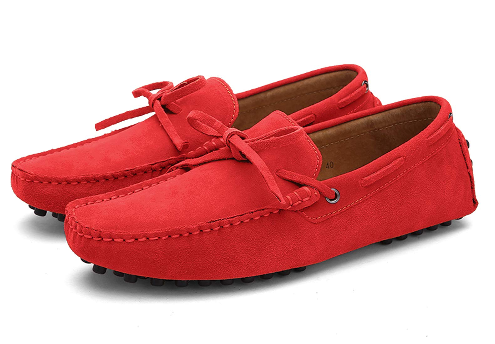 Santimon Men's Penny Loafers - Classic Suede Leather Moccasins Slip-On Shoes for Driving, Work & Casual Wear | Comfortable Prom & Business Shoes for Men