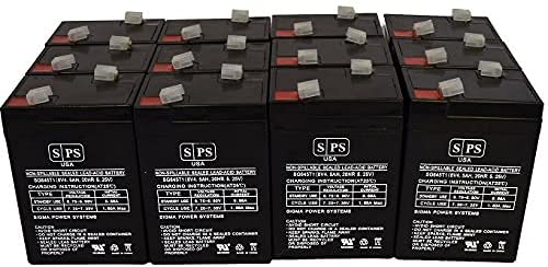 SPS Brand 6V 4.5Ah Replacement Battery for Power Kinetics PK Electronics Blackout Buster 400 - 12 Pack - Backup Power for Emergency Lights, Security Systems & UPS Devices