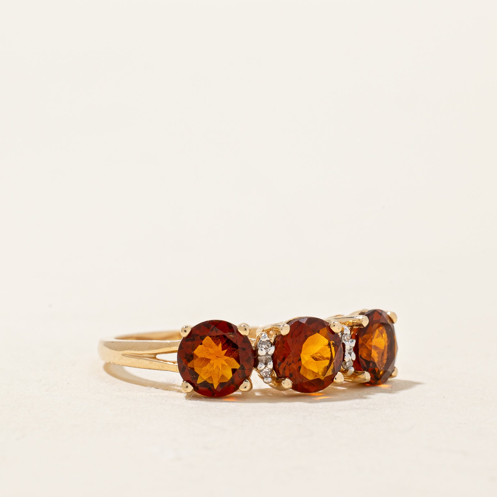 Exquisite Mandarin Citrine & Diamond Ring - 2.40ctw Citrine & 0.01ctw Diamond - Size 9 - Elegant Jewelry for Women - Perfect for Weddings, Anniversaries & Special Occasions