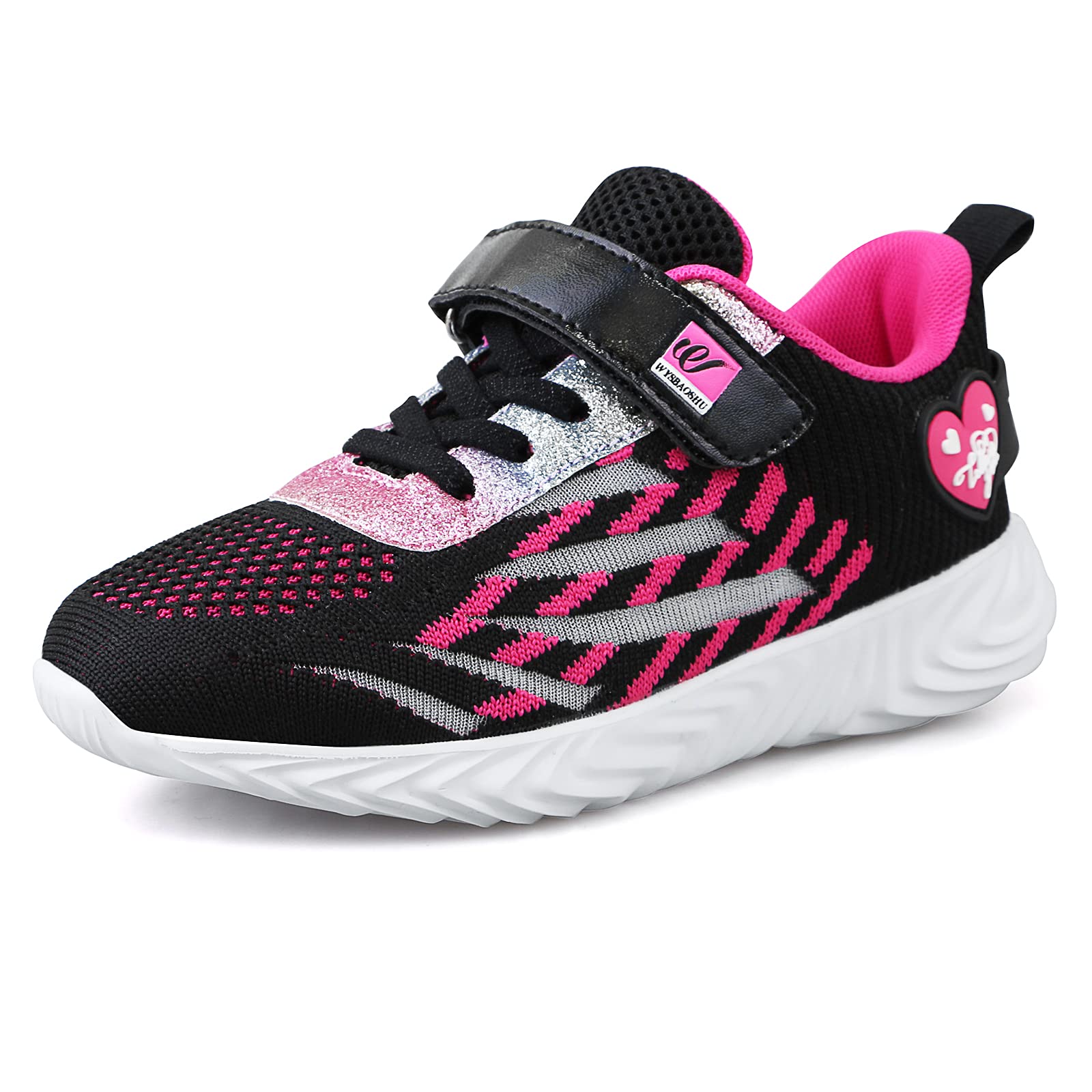 Lightweight Comfortable Girls Walking & Running Sneakers - Breathable Tennis Shoes with Adjustable Strap & Hook Loop - Non-Slip Casual Trainers for Kids & Teens - Perfect for School, Play & Daily Activities