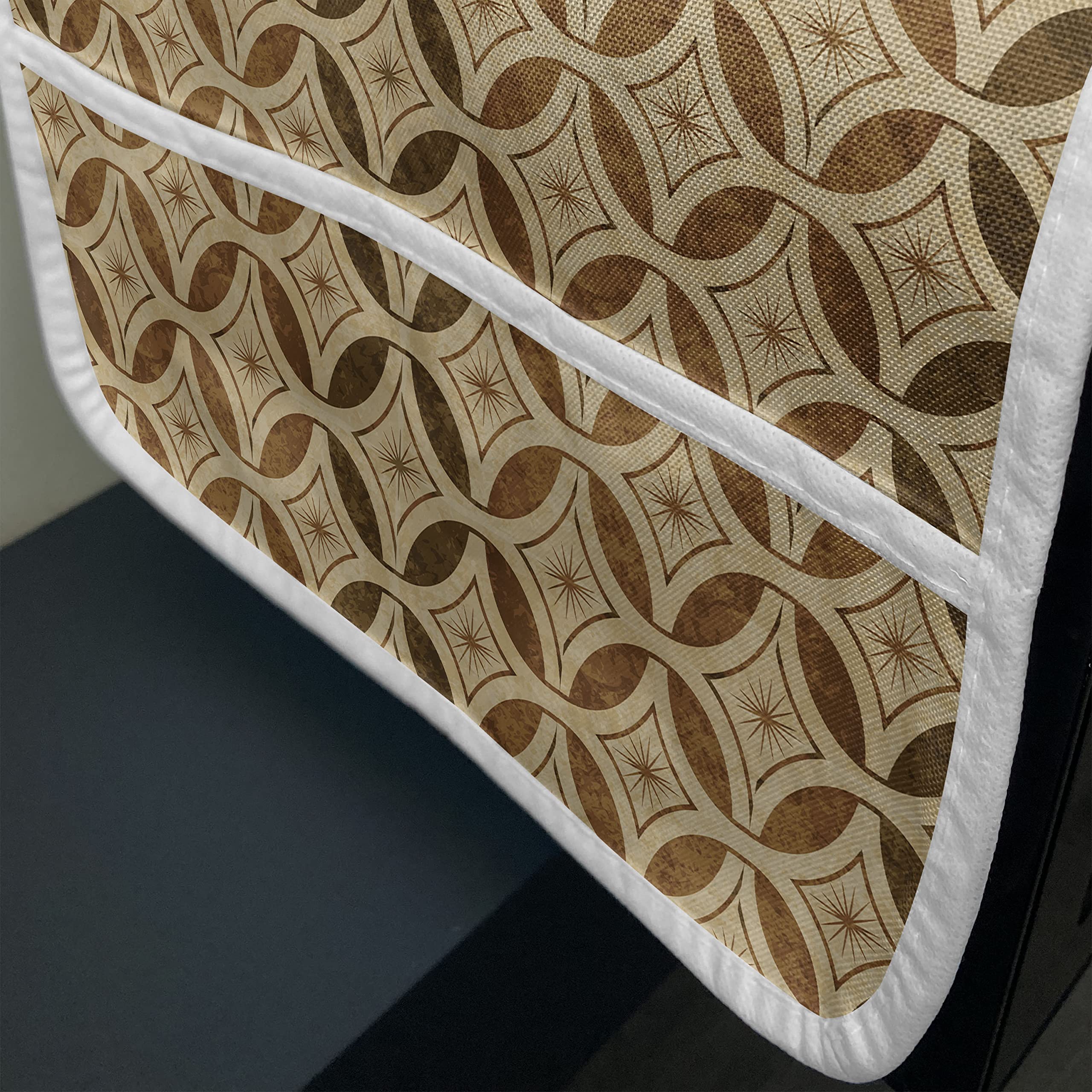 Ambesonne Vintage Microwave Oven Cover - Celtic Style Interlaced Geometric Circles with Abstract Stars, Waterproof Kitchen Organizer with Pockets, 36
