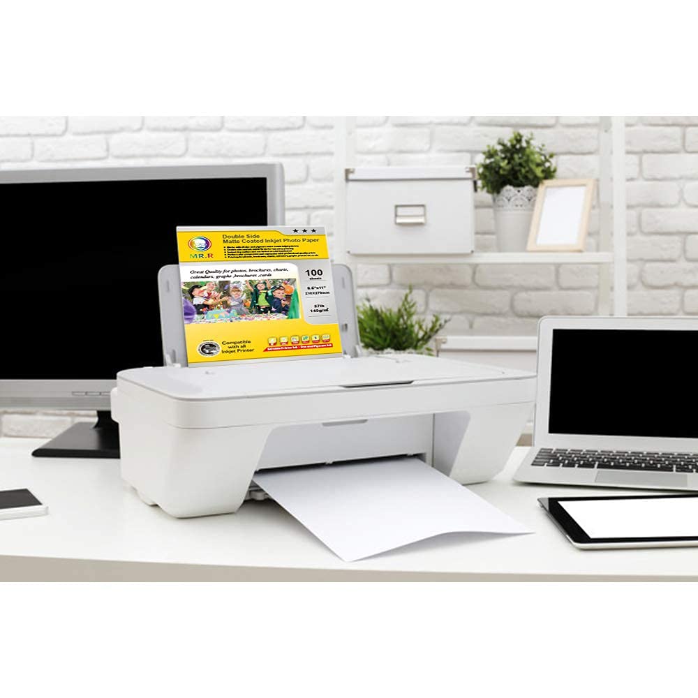 MR.R High Glossy Inkjet Photo Paper - 8.5x11 Letter Size, 100 Sheets (64lb/240gsm) - Perfect for Professional Photos, Art Prints & Scrapbooking