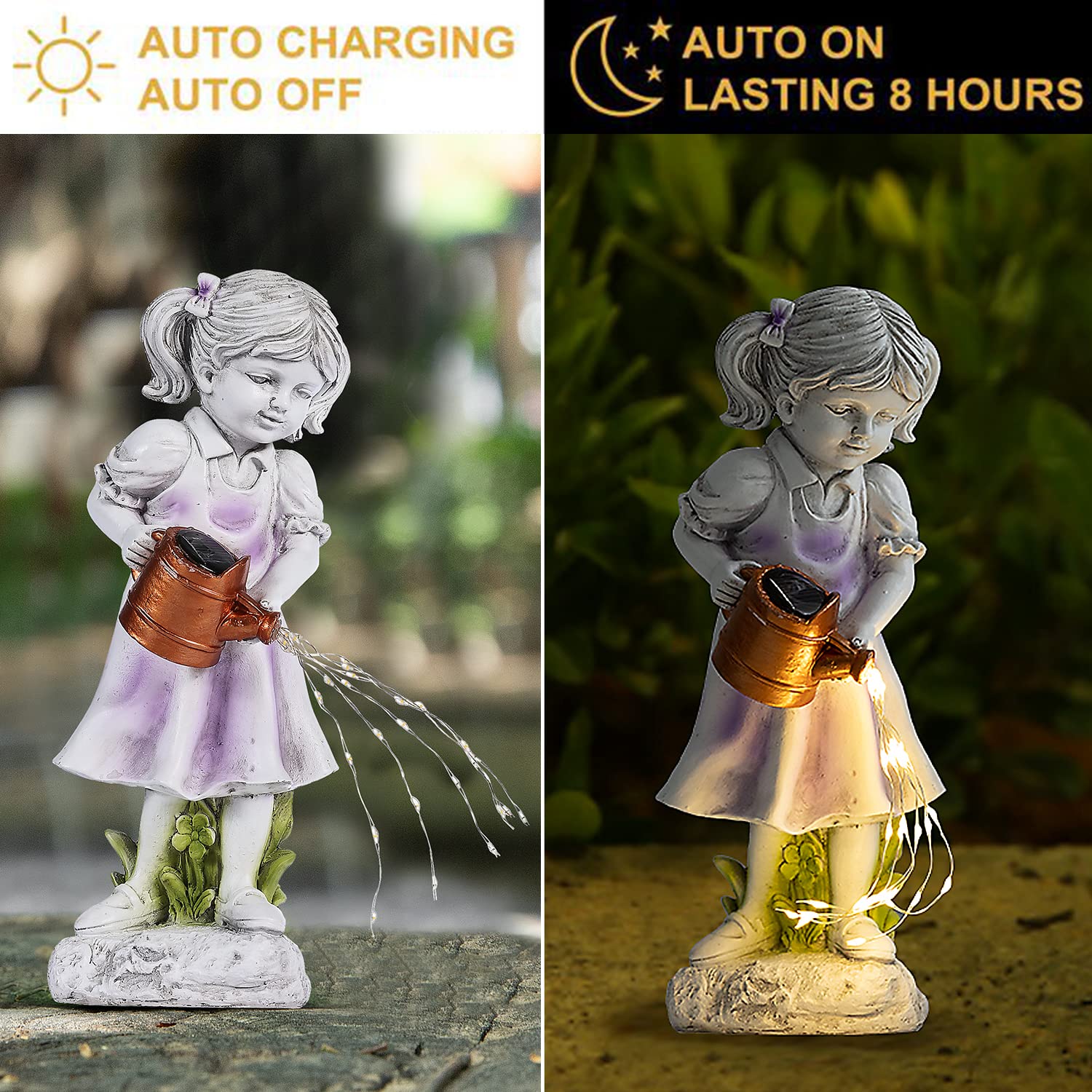 Solar Powered Fairy Garden Statues - Waterproof Resin Angel Figurines with LED Lights for Outdoor Decor, Yard Art, Patio, Lawn & Balcony | Perfect Mother's Day Gift & Housewarming Present | Ideal for Garden Parties, Wedding Decor & Backyard Landscaping
