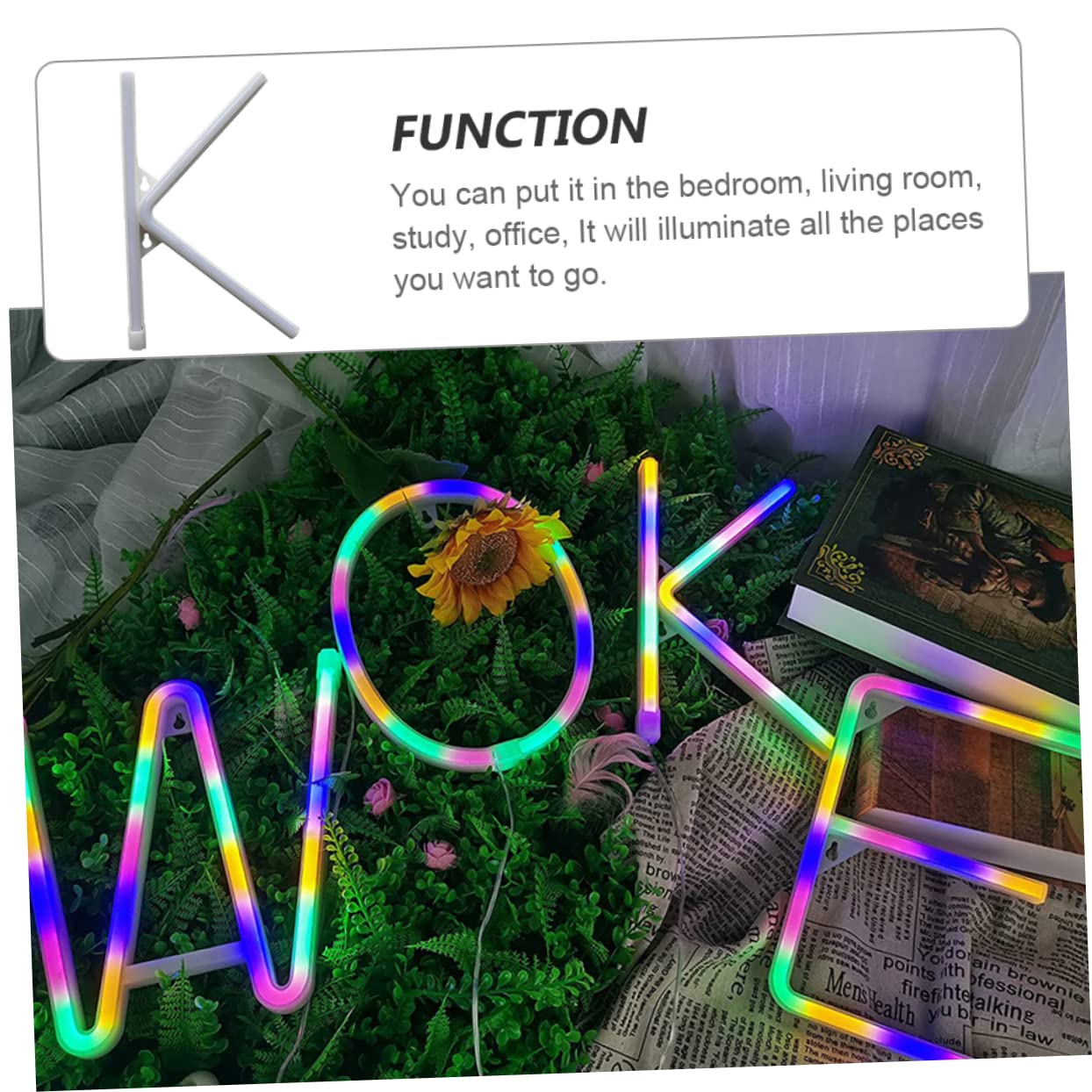 Jojofuny Neon LED Light Decor - Custom English Letters Wall & Ceiling Lamp for Bedroom, Game Room, Bar - Cool Night Light for Teens, Adults, Boys & Girls