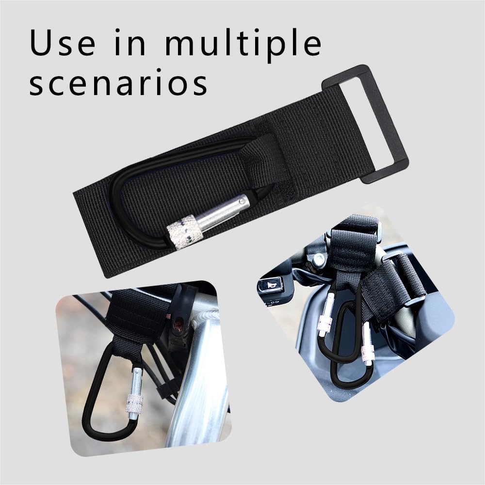 2PCS Universal Motorcycle Hooks - Heavy Duty Handlebar Hooks for Helmets & Bags, Multi-Purpose Organizer Clips for Motorcycle, Bicycle, Car & Stroller (Black) - Perfect for Commuting, Travel & Outdoor Adventures