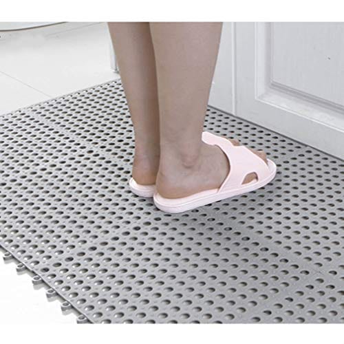Smabee 9-Piece Interlocking Soft PVC Non-Slip Floor Tiles - Waterproof Bathroom & Kitchen Mats (11.75