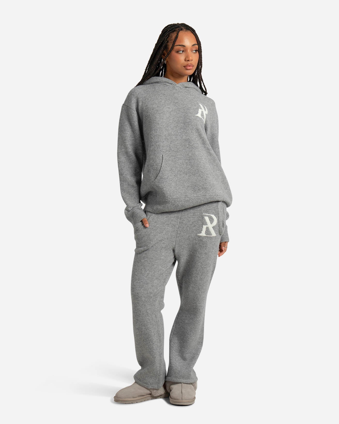 SSS Realism Radiant Knit Hoodie - Grey Marle | Cozy Pullover Sweatshirt for Men & Women | Perfect for Casual Wear, Gym, and Outdoor Activities