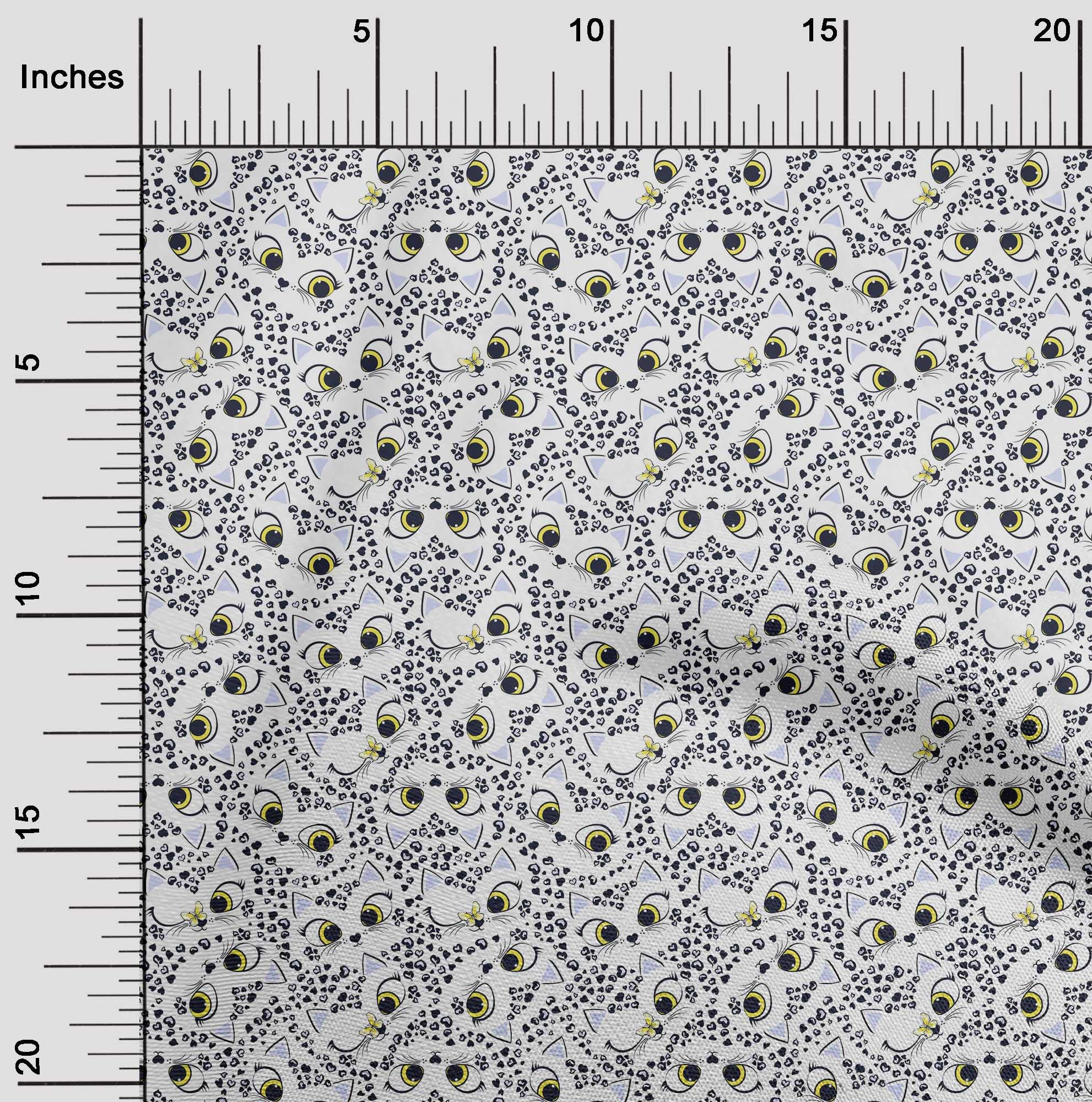 oneOone Viscose Jersey White Fabric - 60 Inch Wide Printed Animal Design for Kids DIY Clothing & Sewing Supplies | Perfect for Dresses, T-Shirts, and Craft Projects