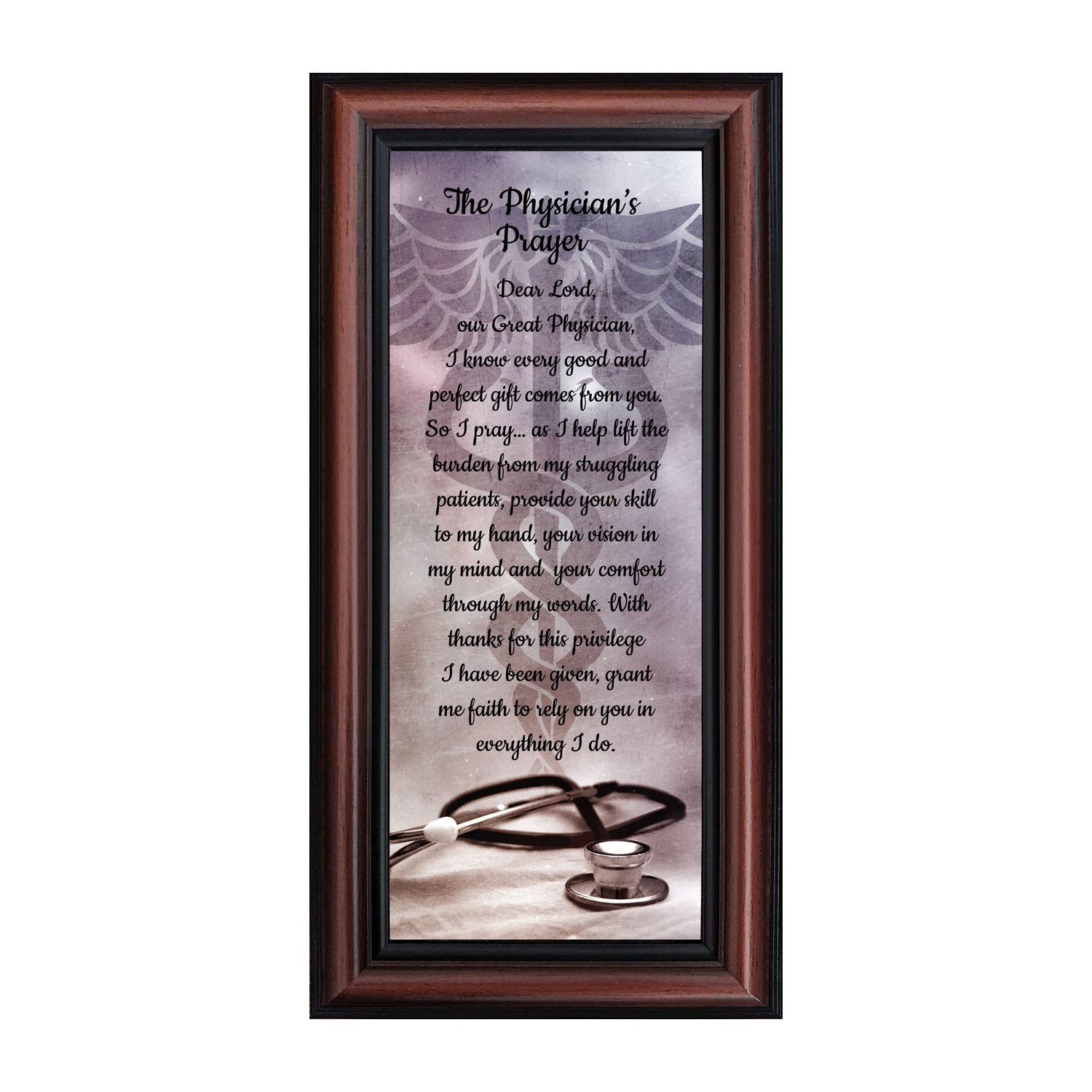 Unique Doctor Gifts for Graduation, Thank You & Office Decor - Physician Prayer Framed Poem (7434W) - Perfect for Medical School Graduates, Nurses & Healthcare Professionals