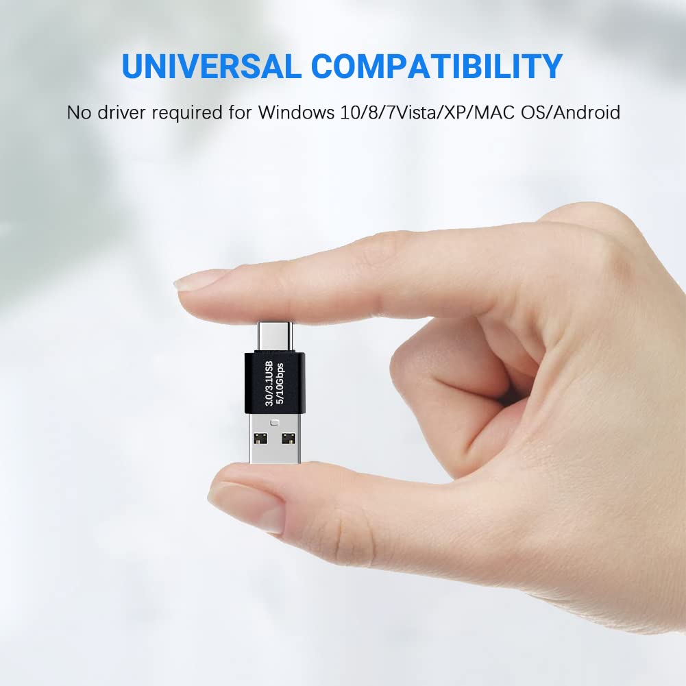 USB C to USB 3.0 Male Adapter (2 Pack) - Type C OTG Converter for PC, Laptop, MacBook Air/Pro, Galaxy, Huawei, Tablets - Perfect for Data Transfer & Charging