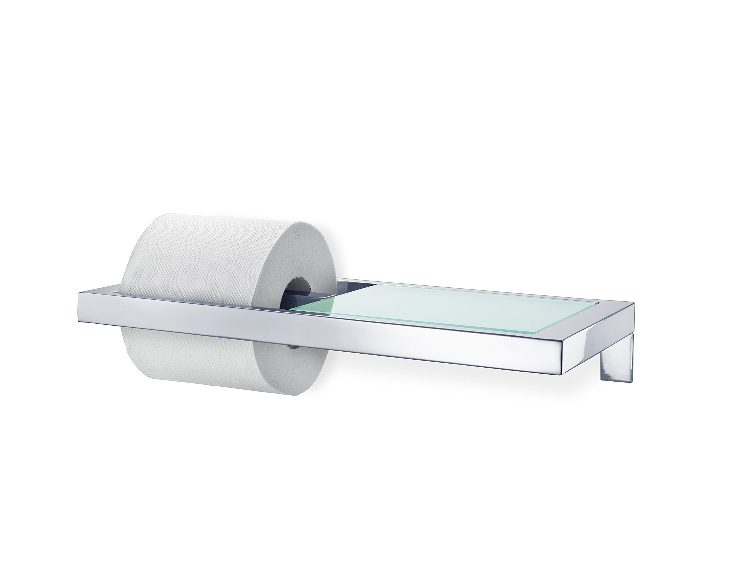 Blomus 68832 Stainless Steel Toilet Paper Holder with Shelf - Polished Finish for Bathroom Organization & Modern Home Decor