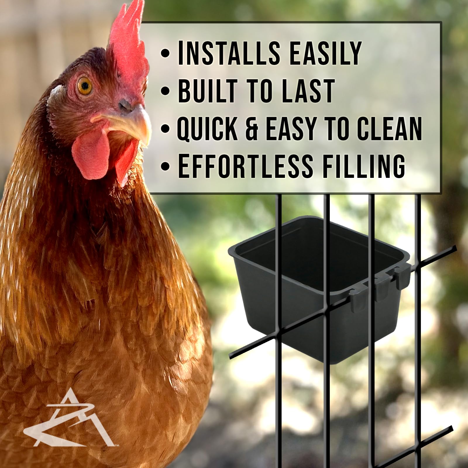 400-Pack Black Cage Cups with Shift Lock Design for Caged & Fenced Animals - Durable Pet Food & Water Bowls for Dogs, Cats, Livestock - Perfect for Kennels, Farms & Outdoor Use