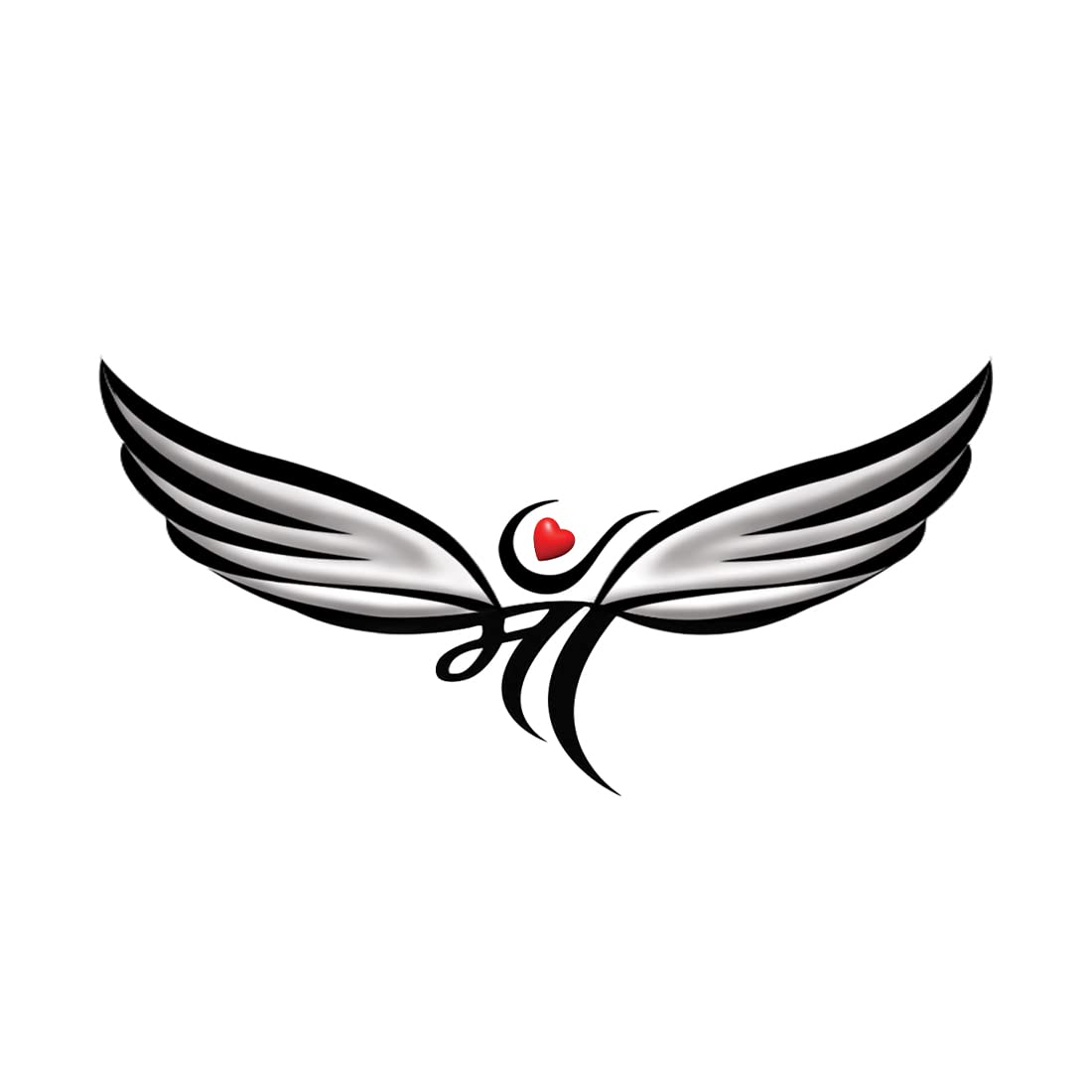 Waterproof Temporary Tattoos for Kids - Winged Heart Design for Boys & Girls | Perfect for Parties, Halloween & Summer Fun
