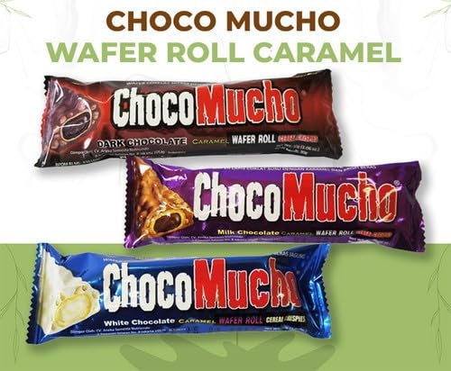 ChocoMucho Milk Chocolate Caramel Wafer Rolls - Crispy Snack Crackers (Pack of 10, 8.81 Oz) - Perfect for Breakfast Cereal, Office Snacks & Party Treats