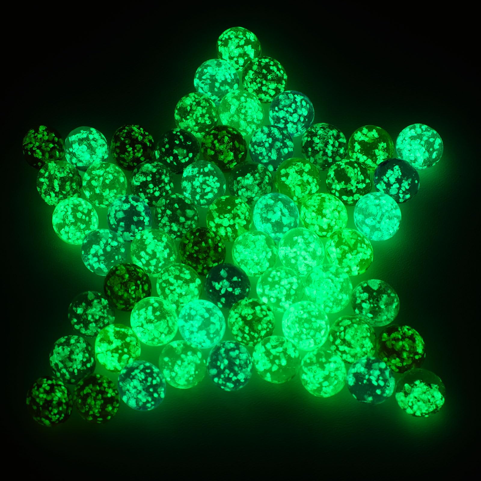 48-Piece Glow in The Dark Marbles for Kids - Mixed Color Luminous Glass Marbles (1.2cm/0.47