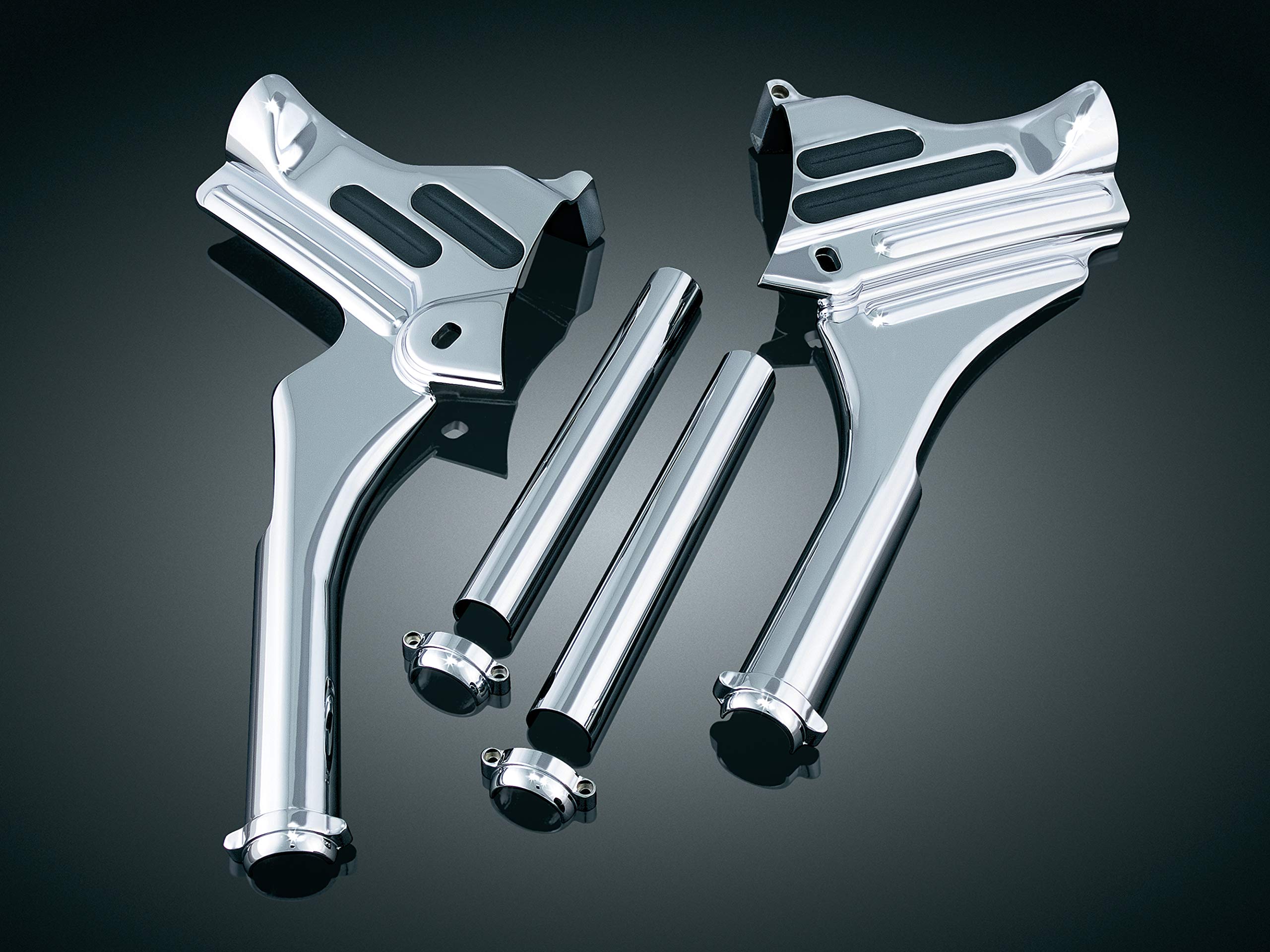 Kuryakyn 7866 Chrome Deluxe Neck Cover for 1995-2007 Harley-Davidson Touring Motorcycles - 1 Pair Motorcycle Accent Accessory - Perfect for Long Rides & Custom Bike Shows