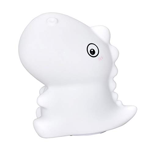 Dinosaur Night Light for Kids - Rechargeable LED Color Changing Night Lamp, Soft White Glow - Perfect for Bedrooms, Nurseries & Kids' Rooms (White)