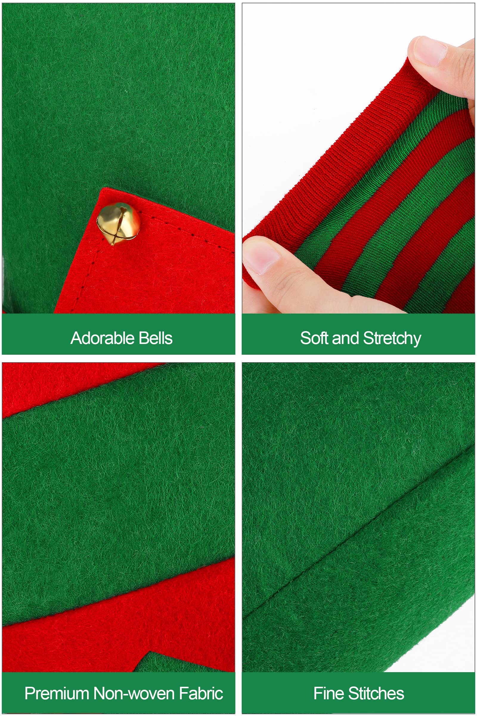 Hiwooii Christmas Adult Elf Costume Set - Santa's Helper Outfit with Apron, Hat, Jingle Bells, Shoes & Stockings | Perfect for Holiday Parties, Cosplay & Festive Events