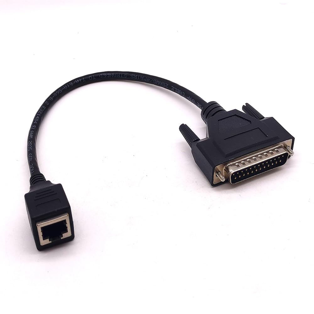 DB25 Male to RJ45 Female Network Cable - 0.3M Ethernet Debugging Cable for Network Switch & Industrial Control | Perfect for Server Racks, Data Centers, and Factory Automation Systems