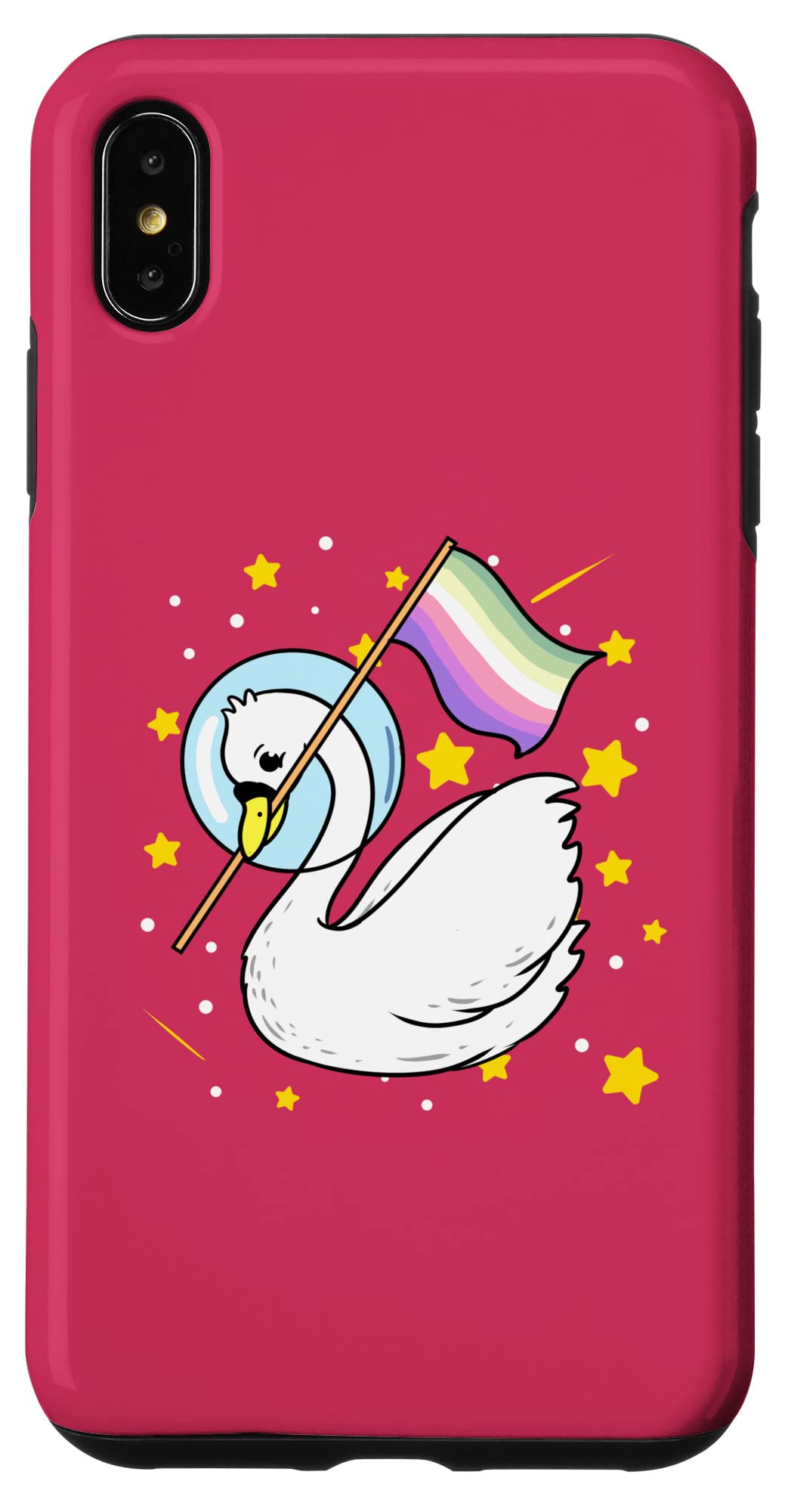 iPhone XS Max Case - Swan in Space Genderfae Pride Design - Protective Phone Cover for LGBTQ+ Community | Perfect for Daily Use, Pride Events & Showcasing Identity