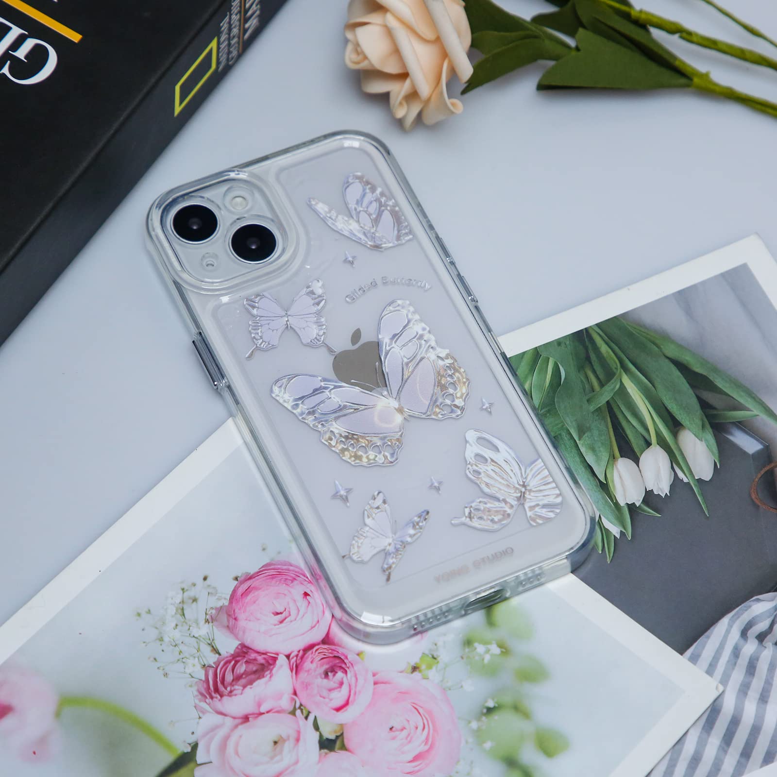 Butterfly Phone Case for iPhone 11 - Korean Style Cute Crystal Clear Heavy Duty Protective Cover for Women & Girls | Perfect for Everyday Use, Gift Giving & Fashion Accessory