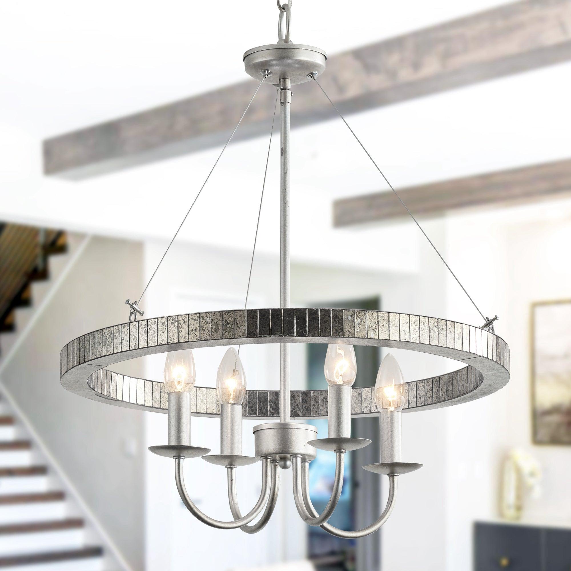 Modern 4-Light Iron Pendant Lighting with Acrylic Lens - Perfect for Kitchen Island, Dining Room, and Living Room Decor
