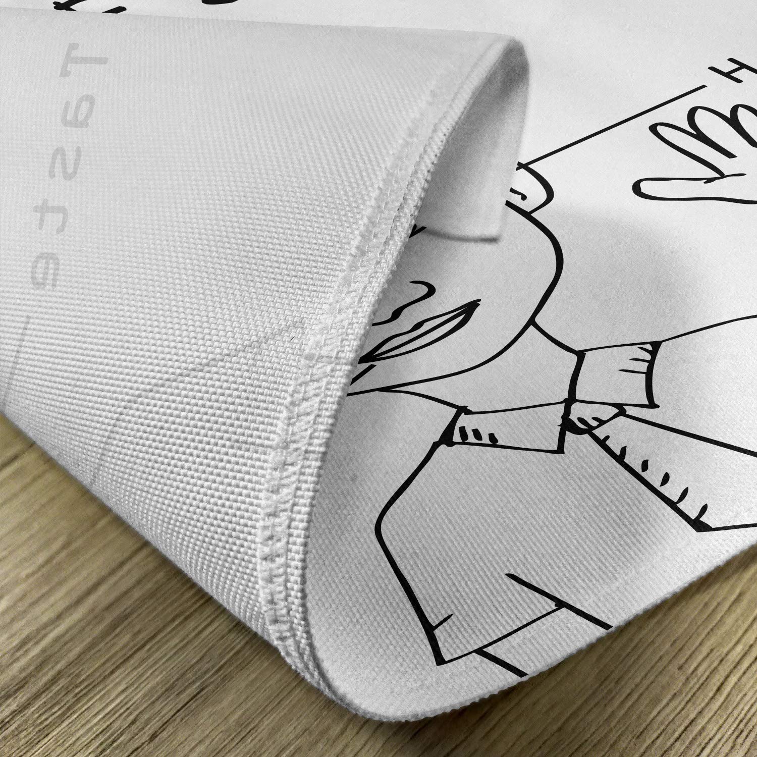 Ambesonne 4-Pack Science-Themed Placemats - 5 Senses Monochrome Sketch Design, Washable Fabric Table Mats for Dining Room, Kitchen & Office (Standard Size, Black & White) - Perfect for Science Lovers, Teachers & Nerdy Home Decor