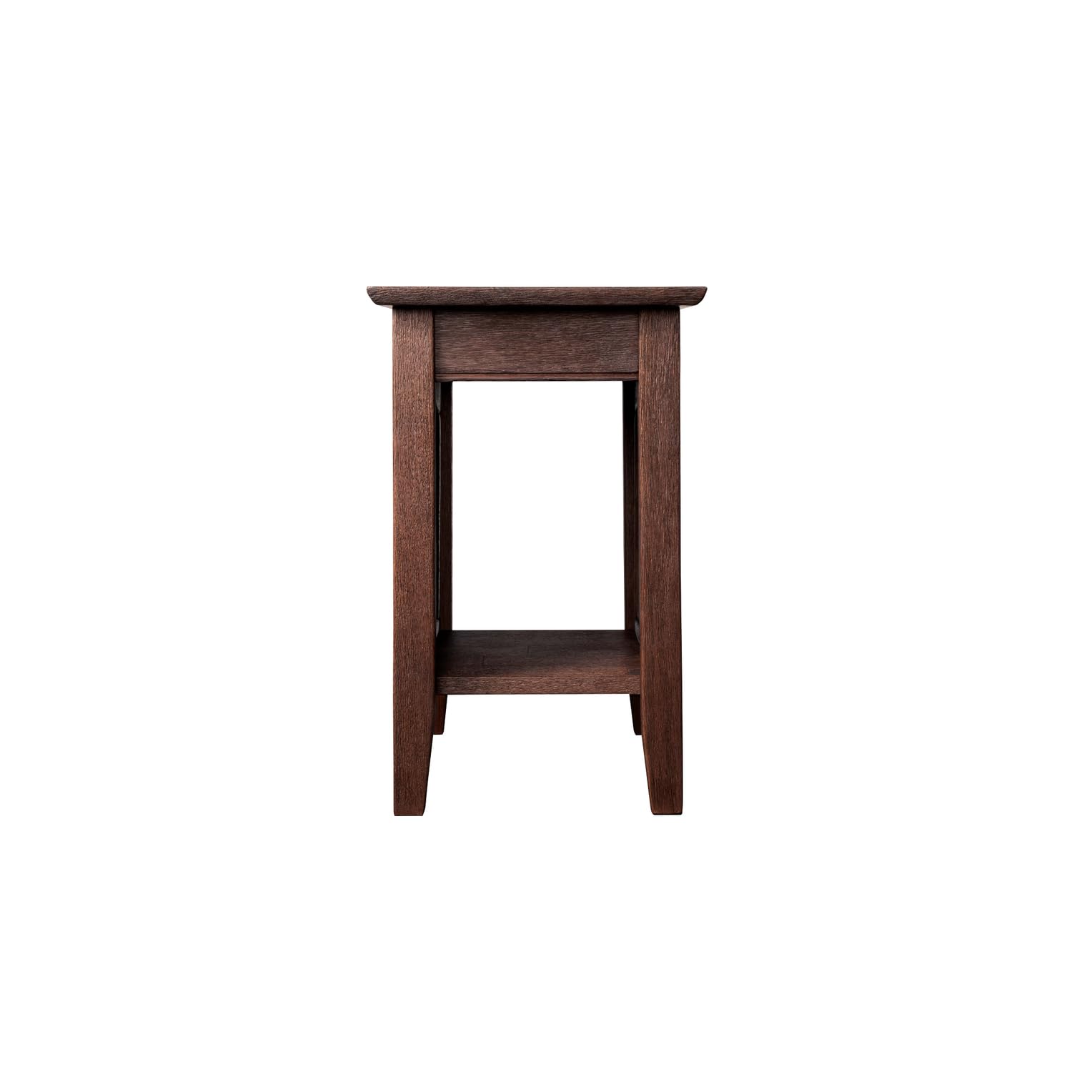 AFI Nantucket Chair Side Table with Built-in USB Charger - Rustic Burnt Amber End Table for Patio, Living Room & Bedroom - Outdoor & Indoor Accent Table with Charging Station