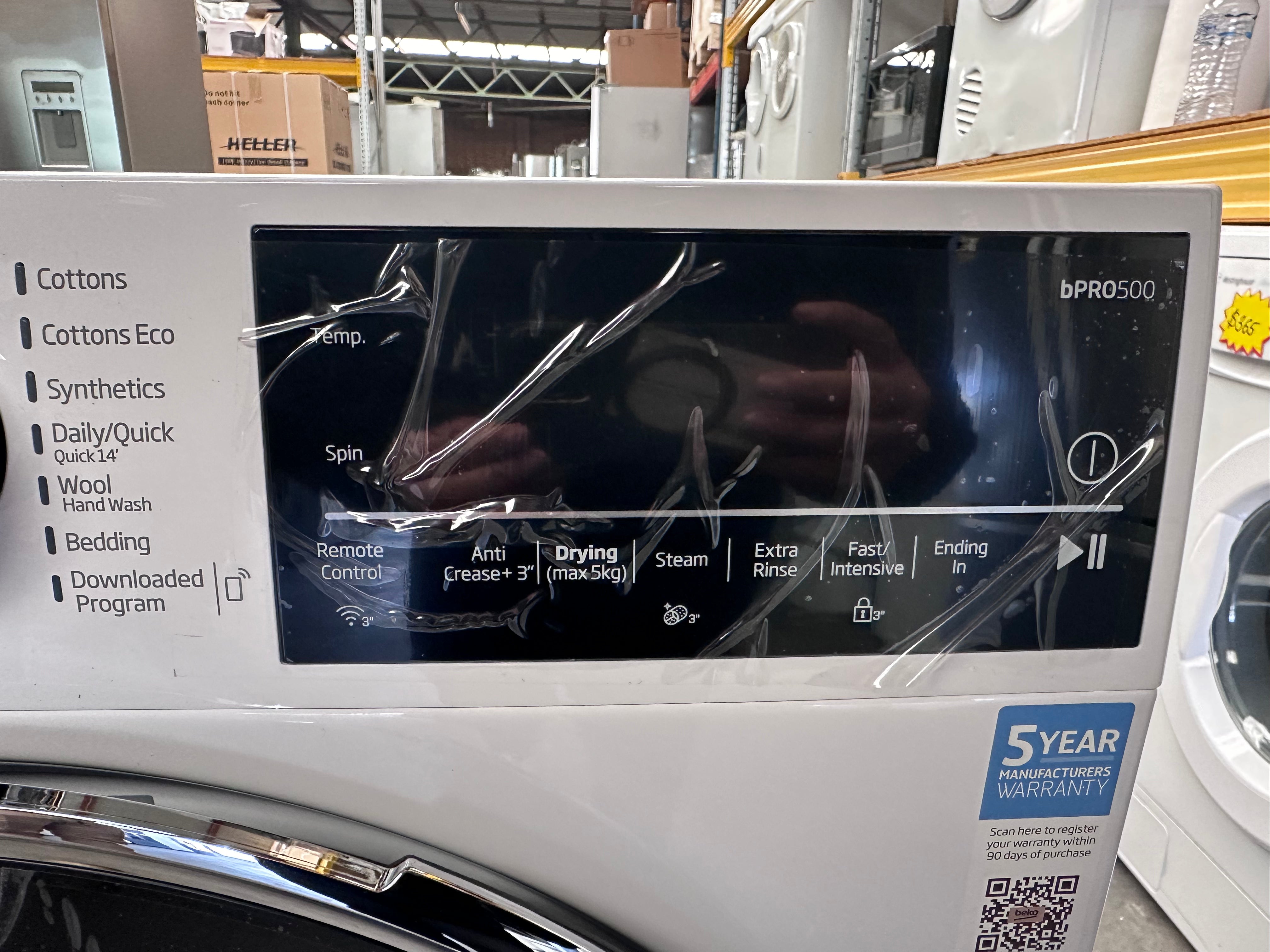 Beko BWDB9540W 9kg/5kg UltraFast Washer Dryer Combo with Heat Pump Technology - Energy Efficient Laundry Solution for Apartments & Small Homes (5 Year Warranty) - Perfect for Space-Saving Laundry Rooms & Compact Living Spaces