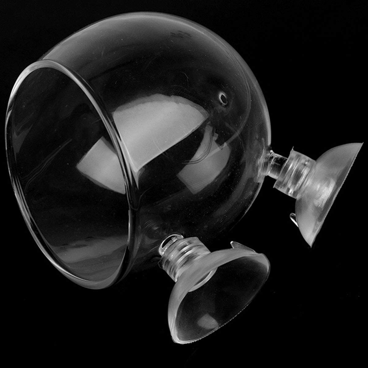 DGZZI Crystal Glass Aquatic Plant Pot - 3PCS Suction Cups Holder for Fish Tank Aquarium Decoration | Perfect for Live Plants, Betta Fish Tanks & Underwater Decor