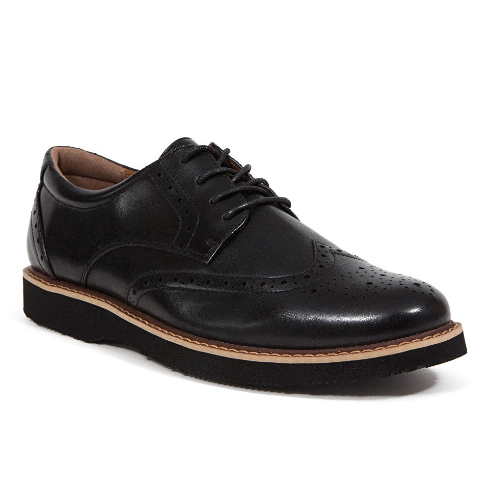 Men's Walkmaster Wingtip Oxford Dress Shoes in Black - Classic SUPRO Leather for Business, Office & Formal Occasions
