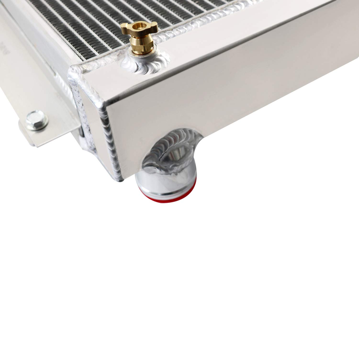 CC5100 Aluminum Radiator for 1947-1954 Chevy 3100 3600 3800 3900 Truck Pickup - 4 Row Core with Shroud Fan Relay Kits - High Performance Cooling System - Perfect for Classic Car Restoration & Hot Rod Upgrades