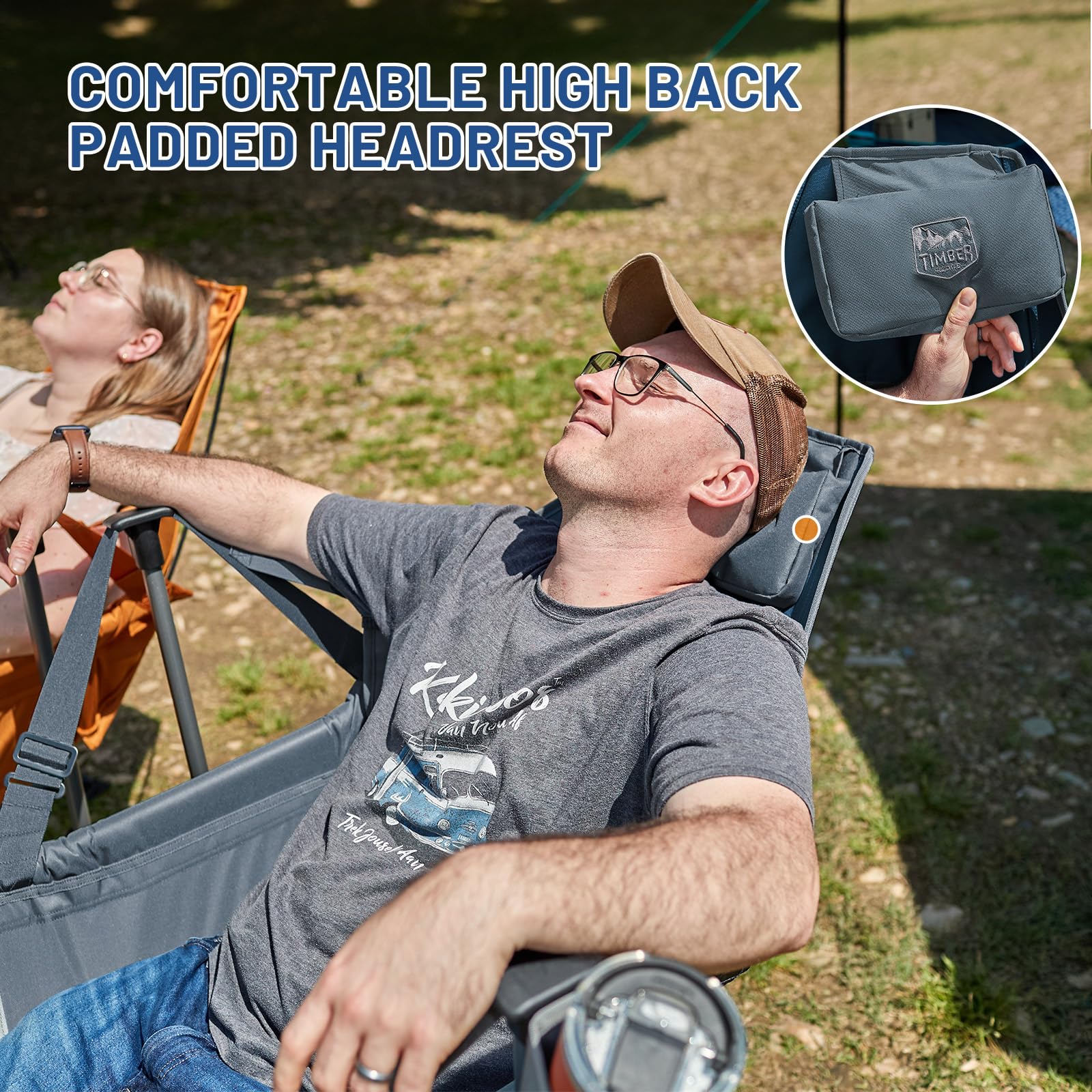 TIMBER RIDGE Oversized Hammock Camping Chair - Adjustable Back & Seat Height, Portable Folding Rocking Chair for Outdoor Adventures, Supports 400lbs - Perfect for Camping, Backyard Relaxation & Patio Lounging