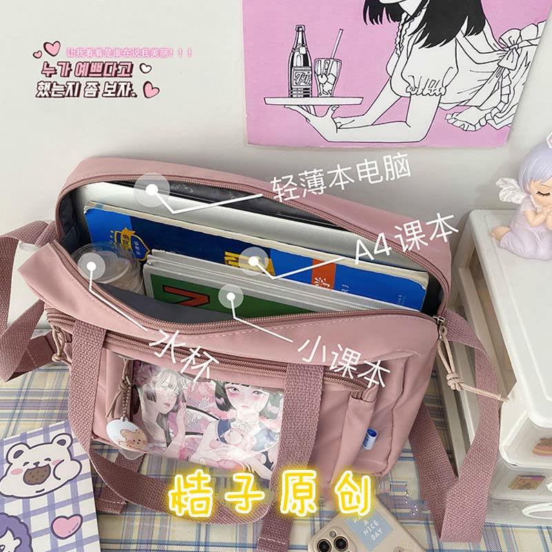 Anime Backpack for Girls - Kawaii Cute Japanese Ita Bag with Clear Window | Lolita Fashion Accessories & Kawaii Supplies (Pink) | Perfect for School, Cosplay, Anime Conventions & Travel