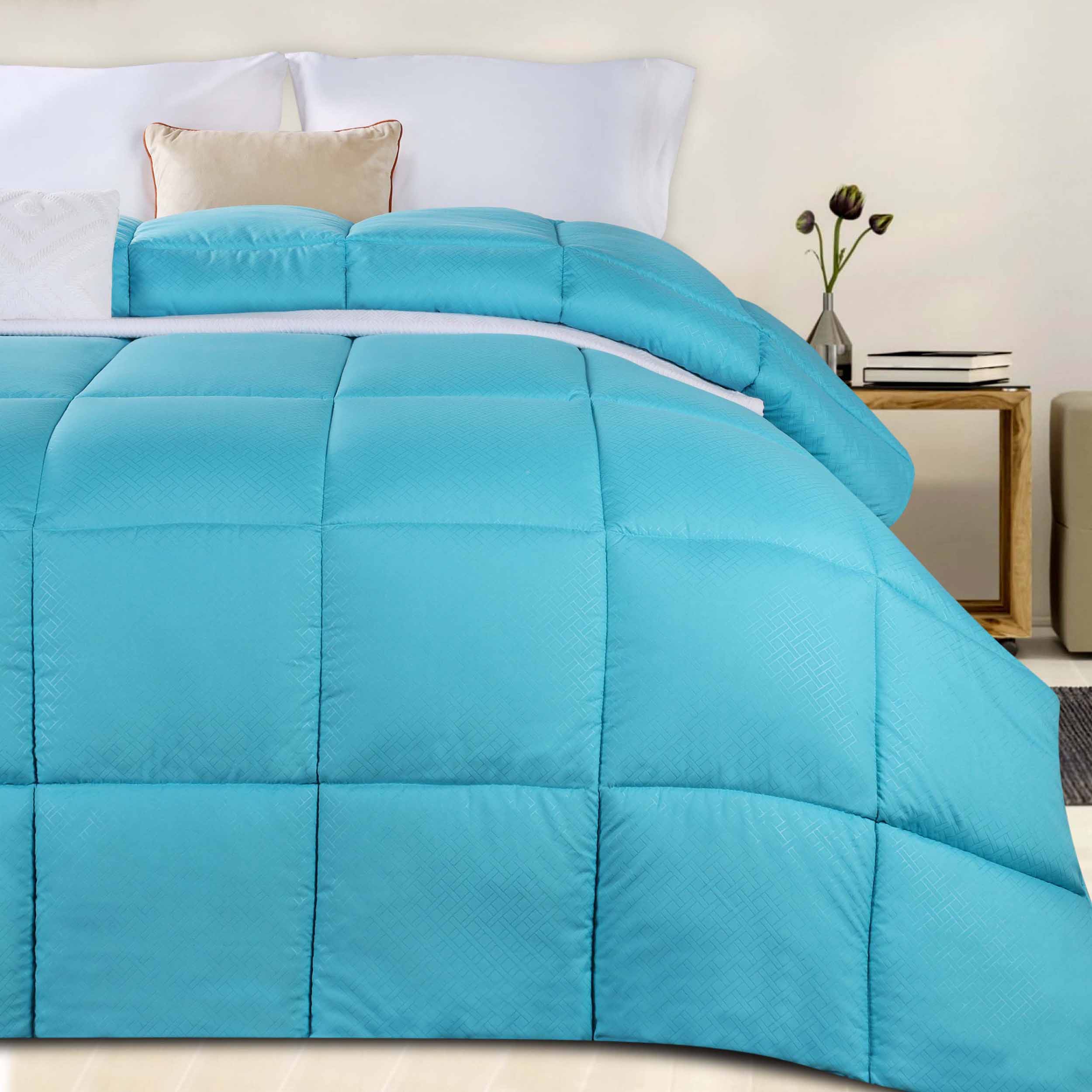Luxury Basketweave Plush Down Alternative Comforter - Hypoallergenic & Breathable All-Season Bedding for Master Bedroom, Guest Room & Dorm