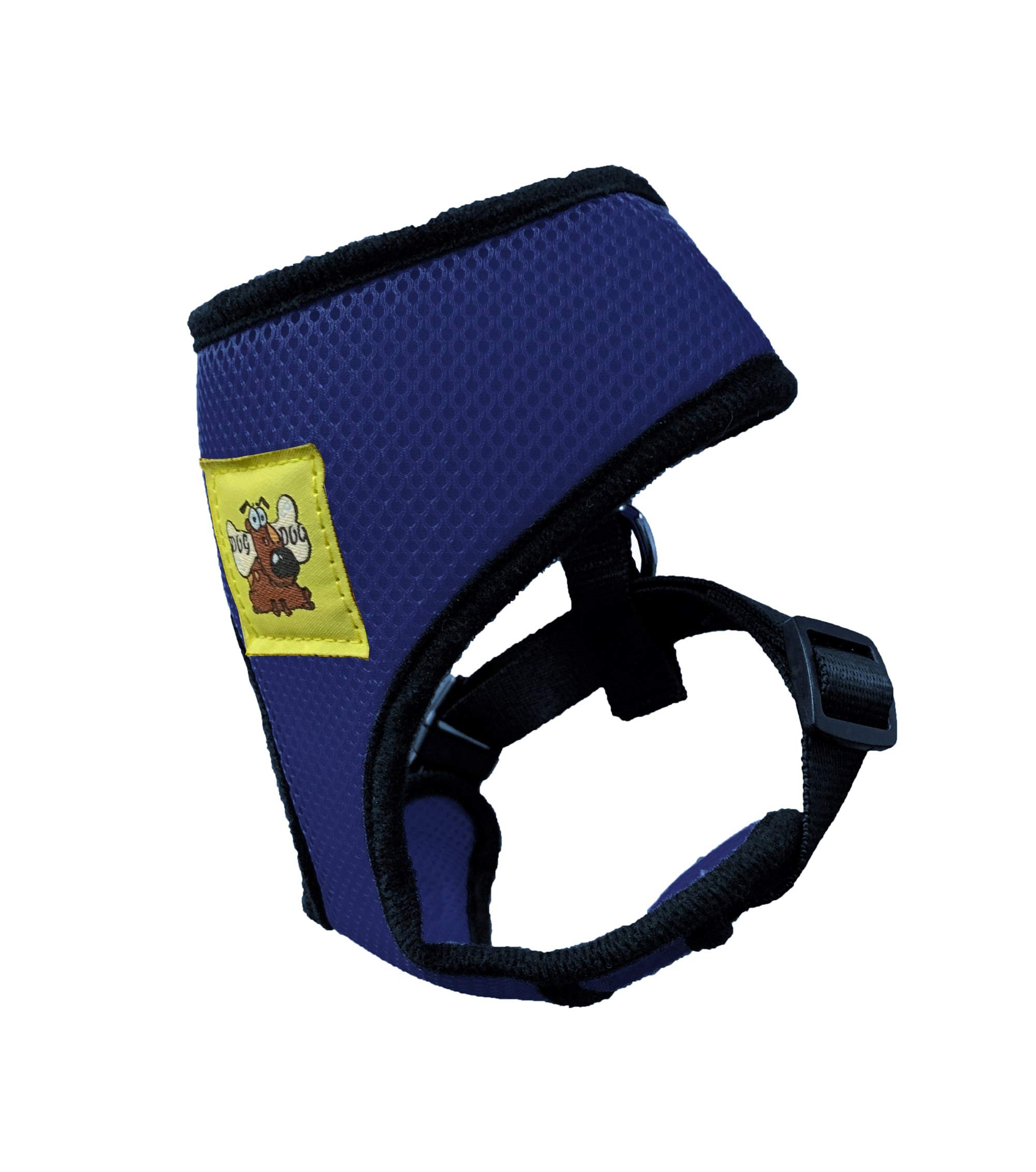 No Pull No Choke Reflective Dog Harness - Adjustable Breathable Front Clip Pet Vest for Small Medium Large X-Large Dogs (Navy Blue) - Perfect for Walking Running Hiking & Nighttime Safety