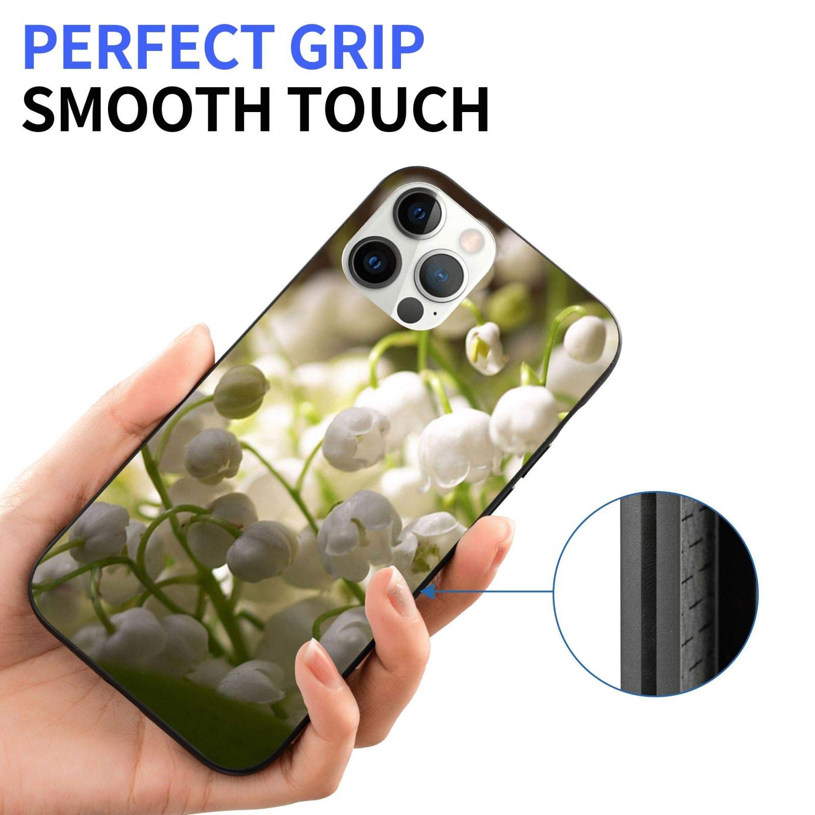 Lily of The Valley Flower iPhone 12 Pro Case - Shock Absorbent TPU Protective Phone Cover for Women - Perfect for Everyday Use, Work & Travel