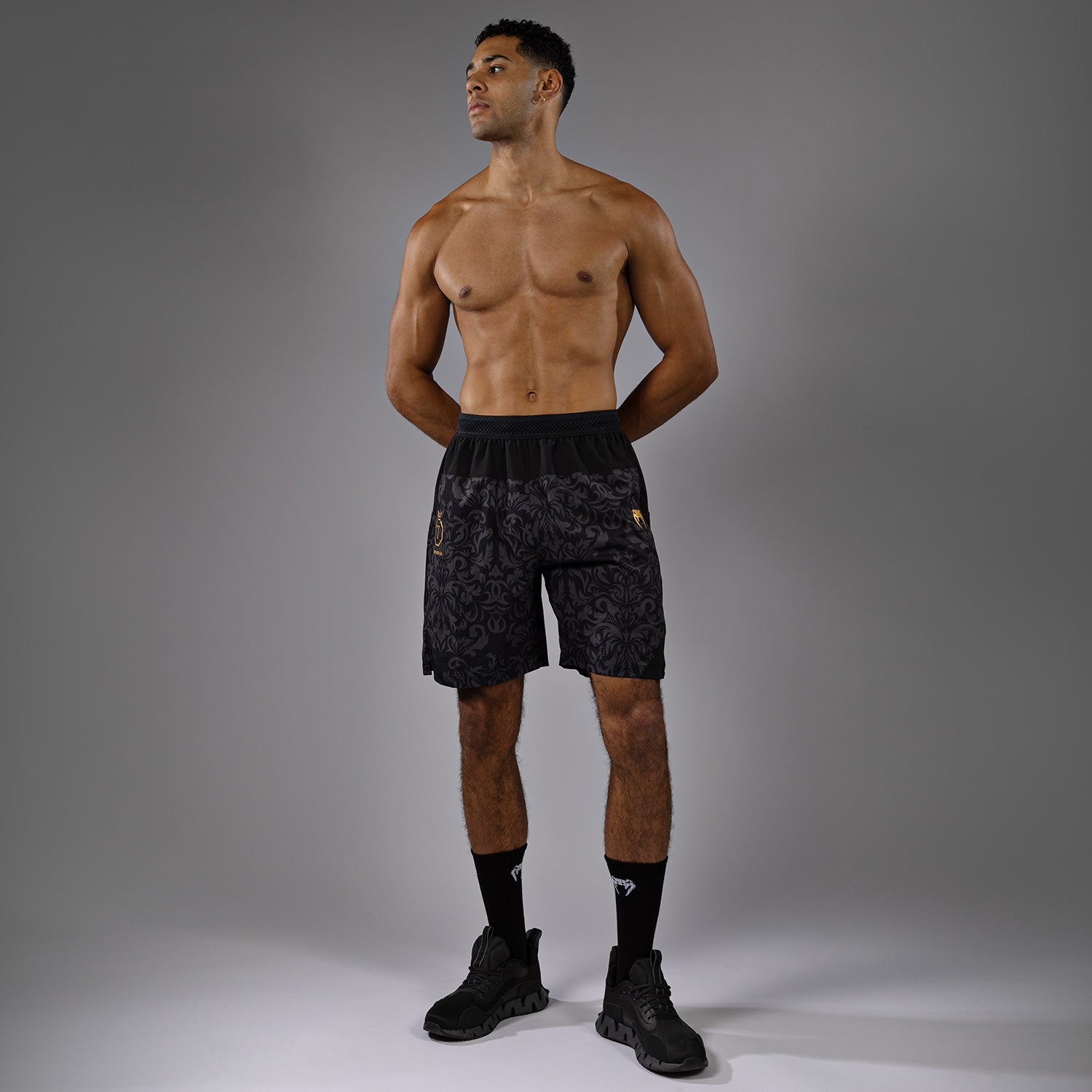 Venum x Topuria Unmatched Edition MMA Training Shorts - Black & Gold for Fighters & Athletes | High-Performance Combat Sports Gear for MMA, Boxing & Gym Workouts